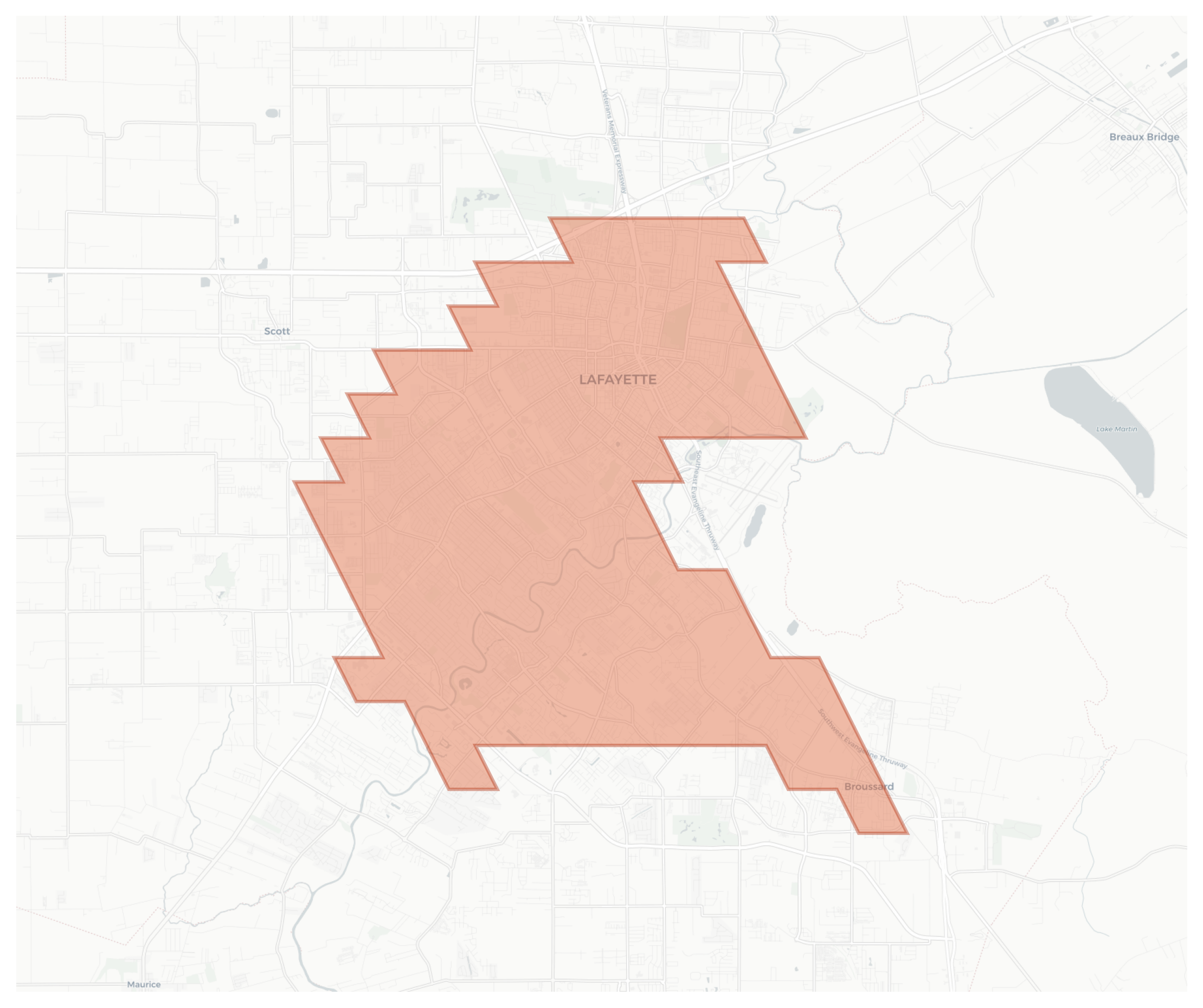 Lafayette geographic map