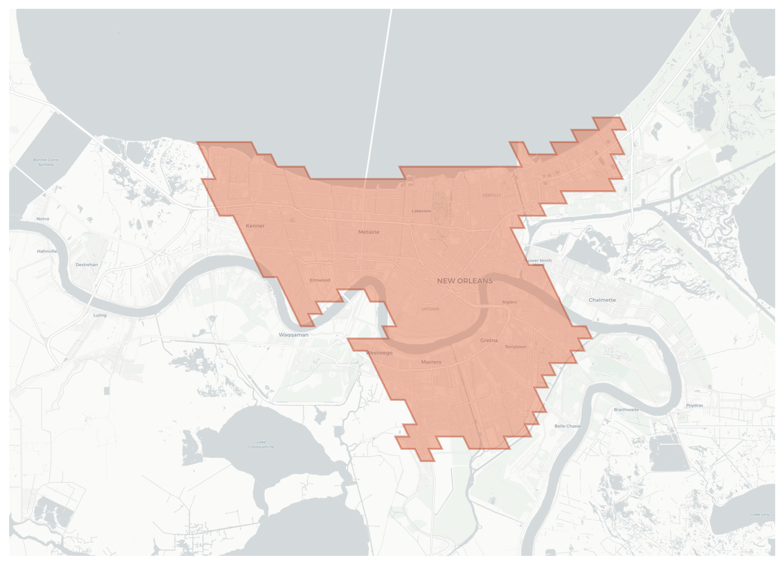 New Orleans geographic map