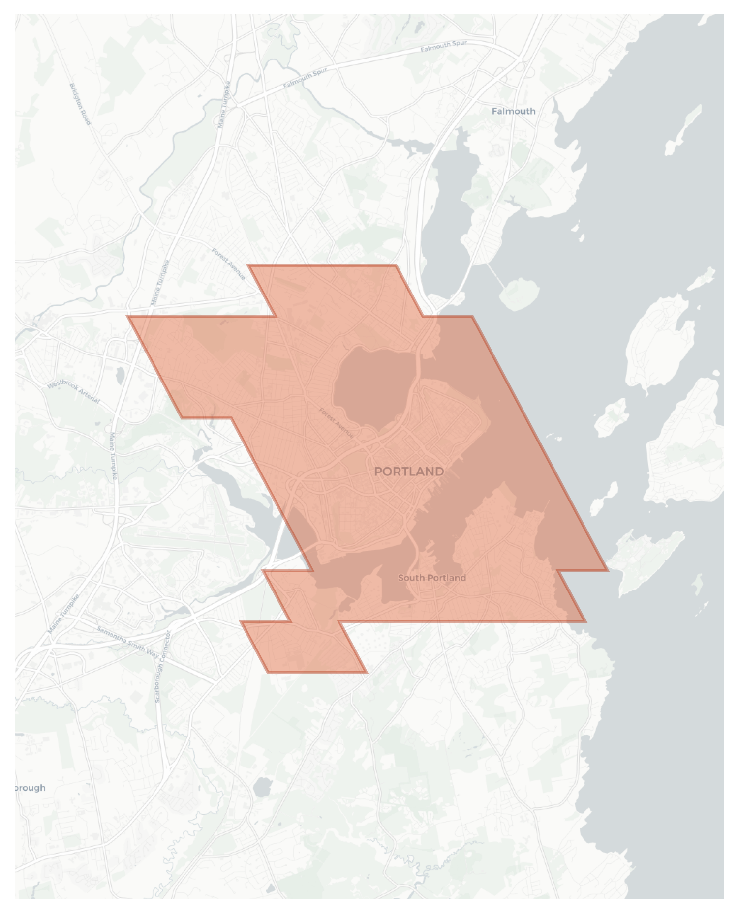 Portland geographic map