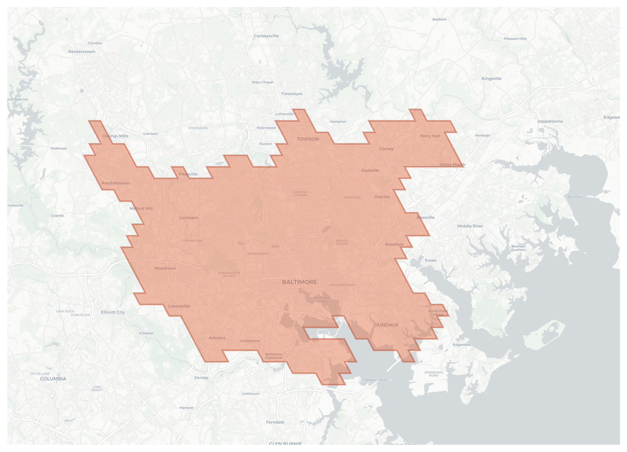 Baltimore geographic map