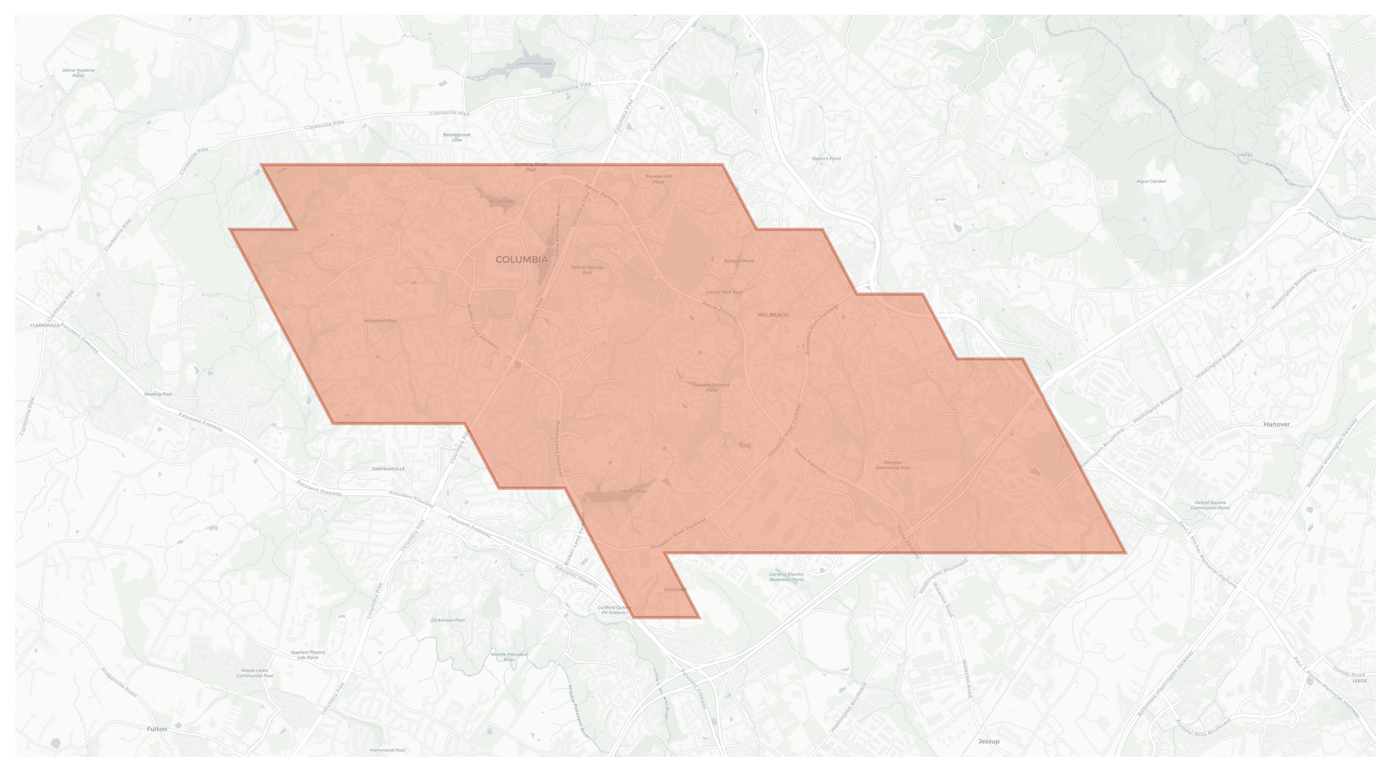Columbia geographic map