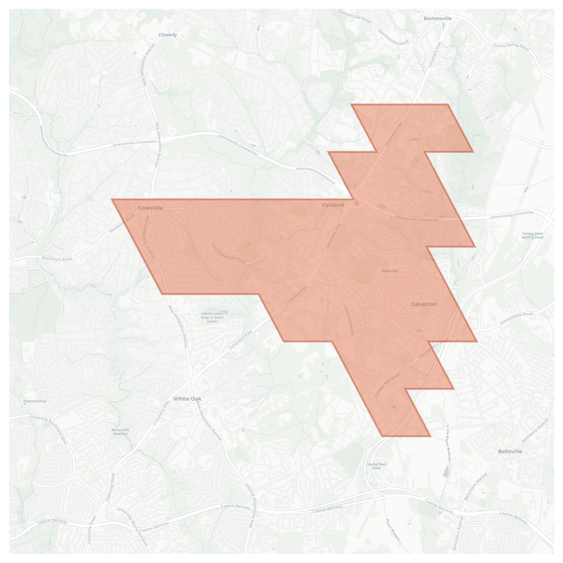 Fairland geographic map