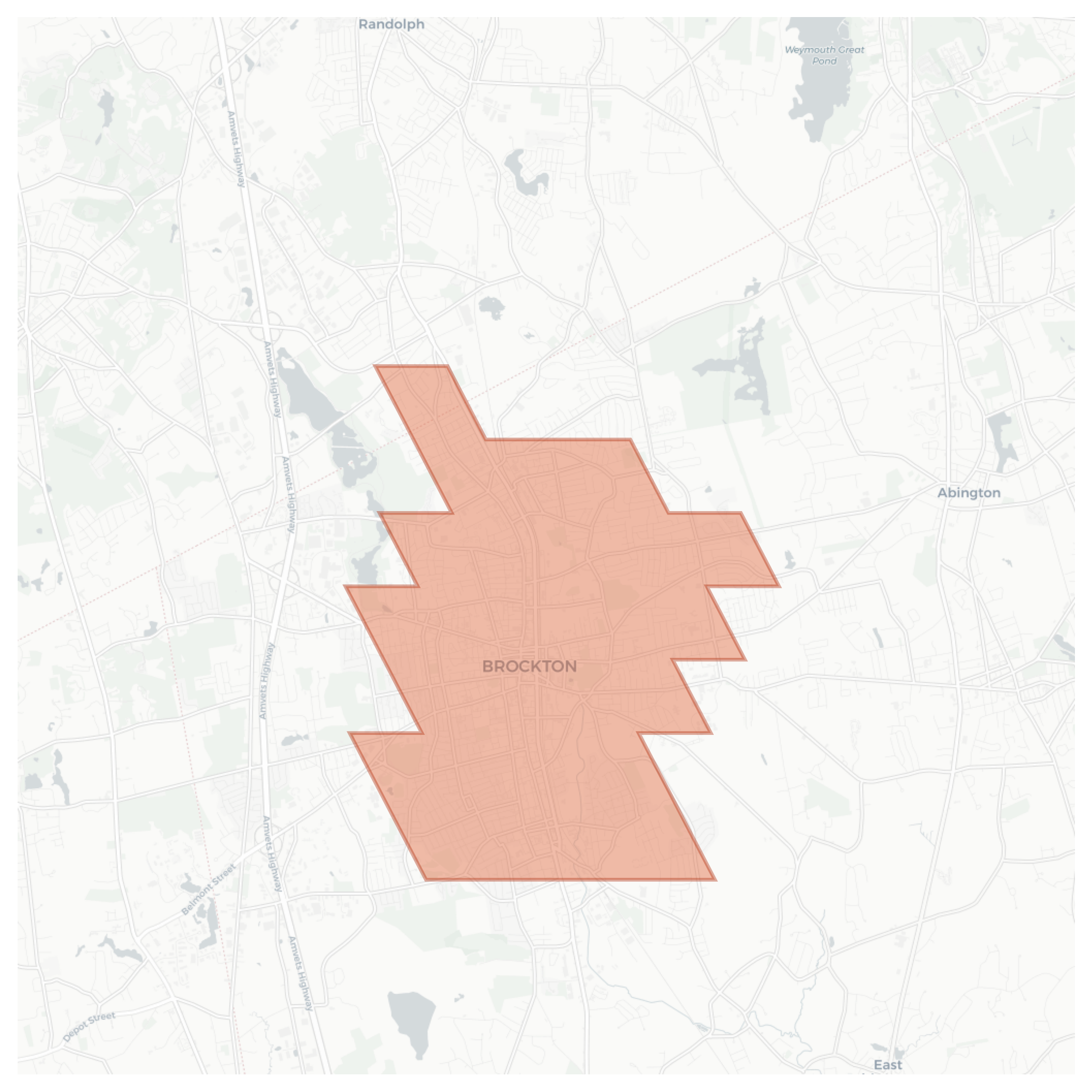 Brockton geographic map