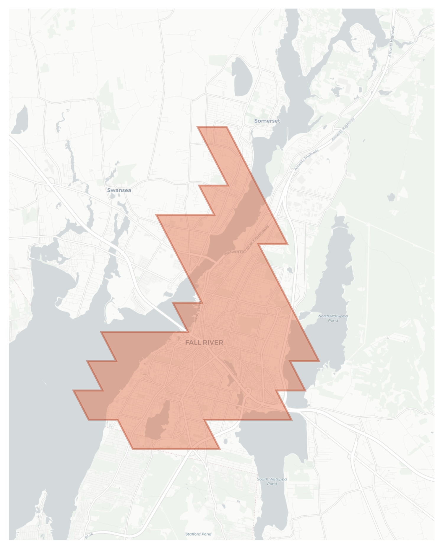 Fall River geographic map