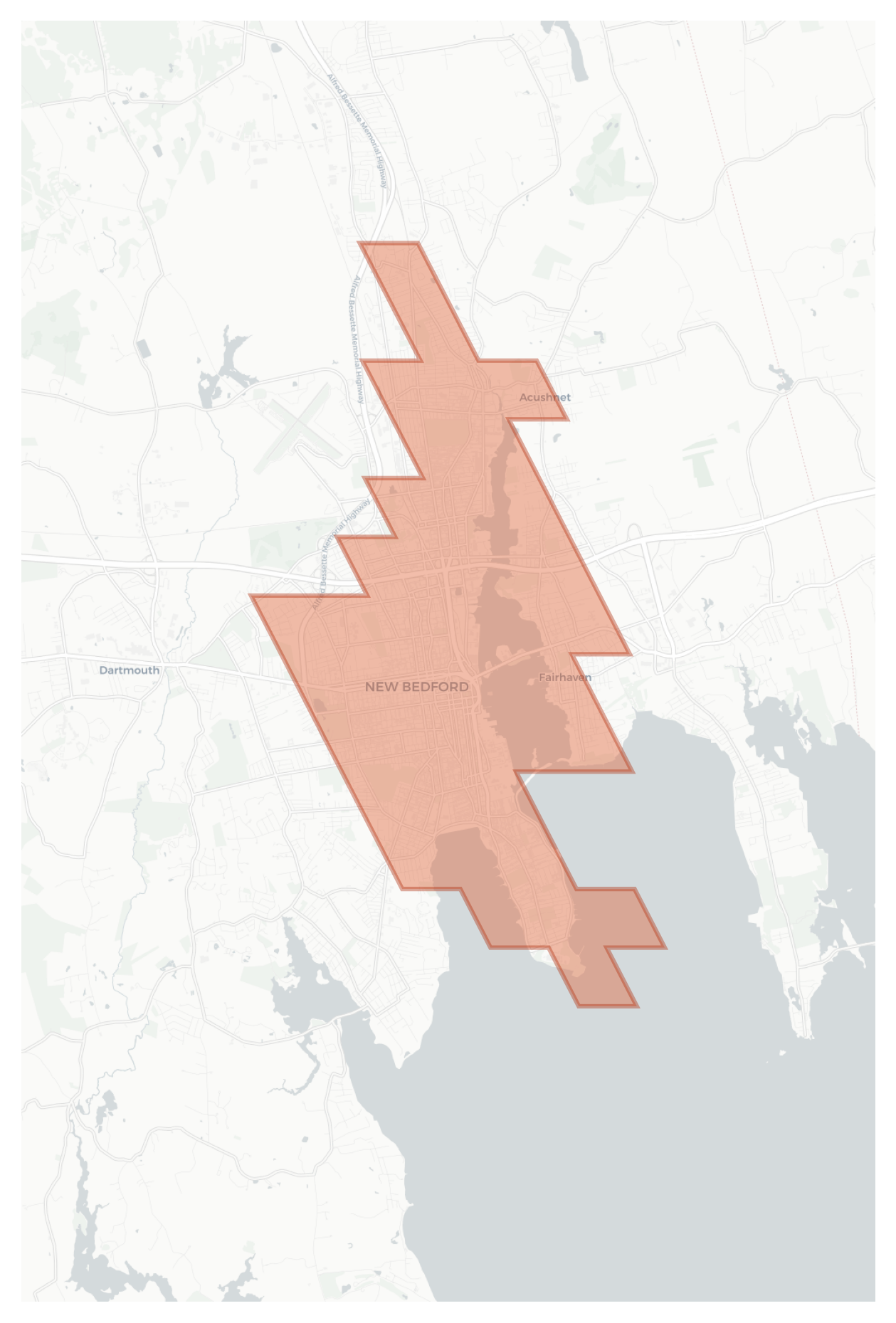 New Bedford geographic map