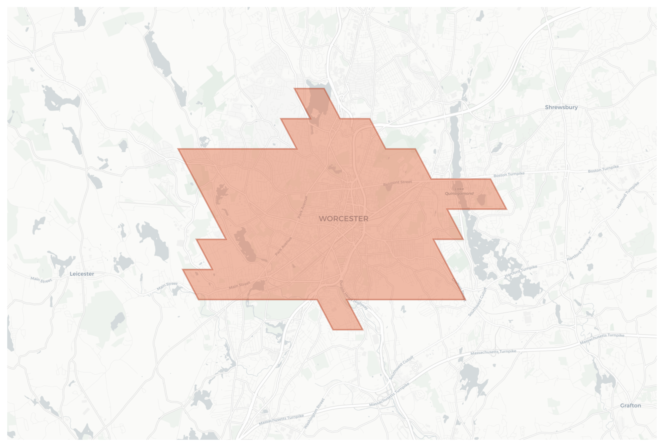 Worcester geographic map