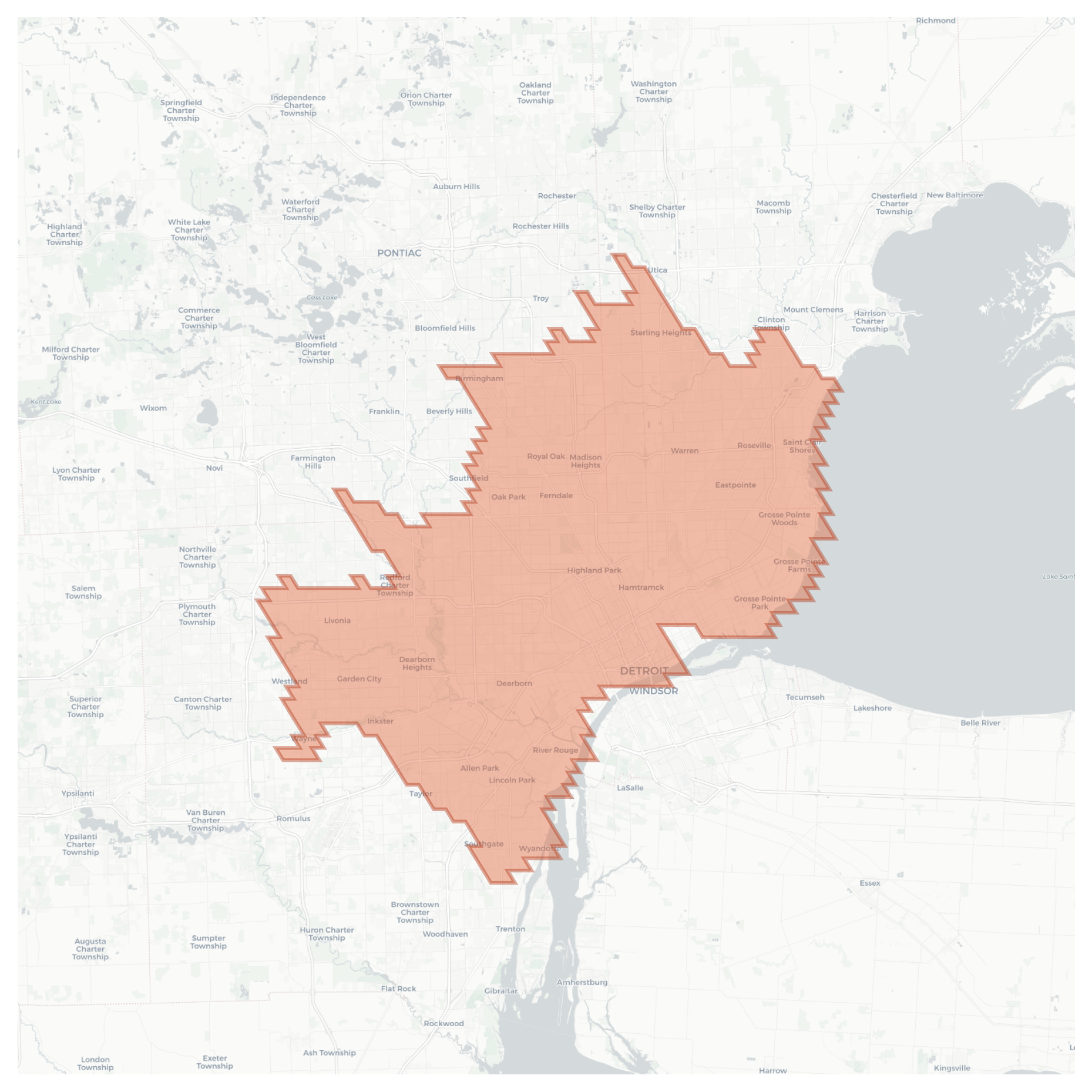 Detroit geographic map