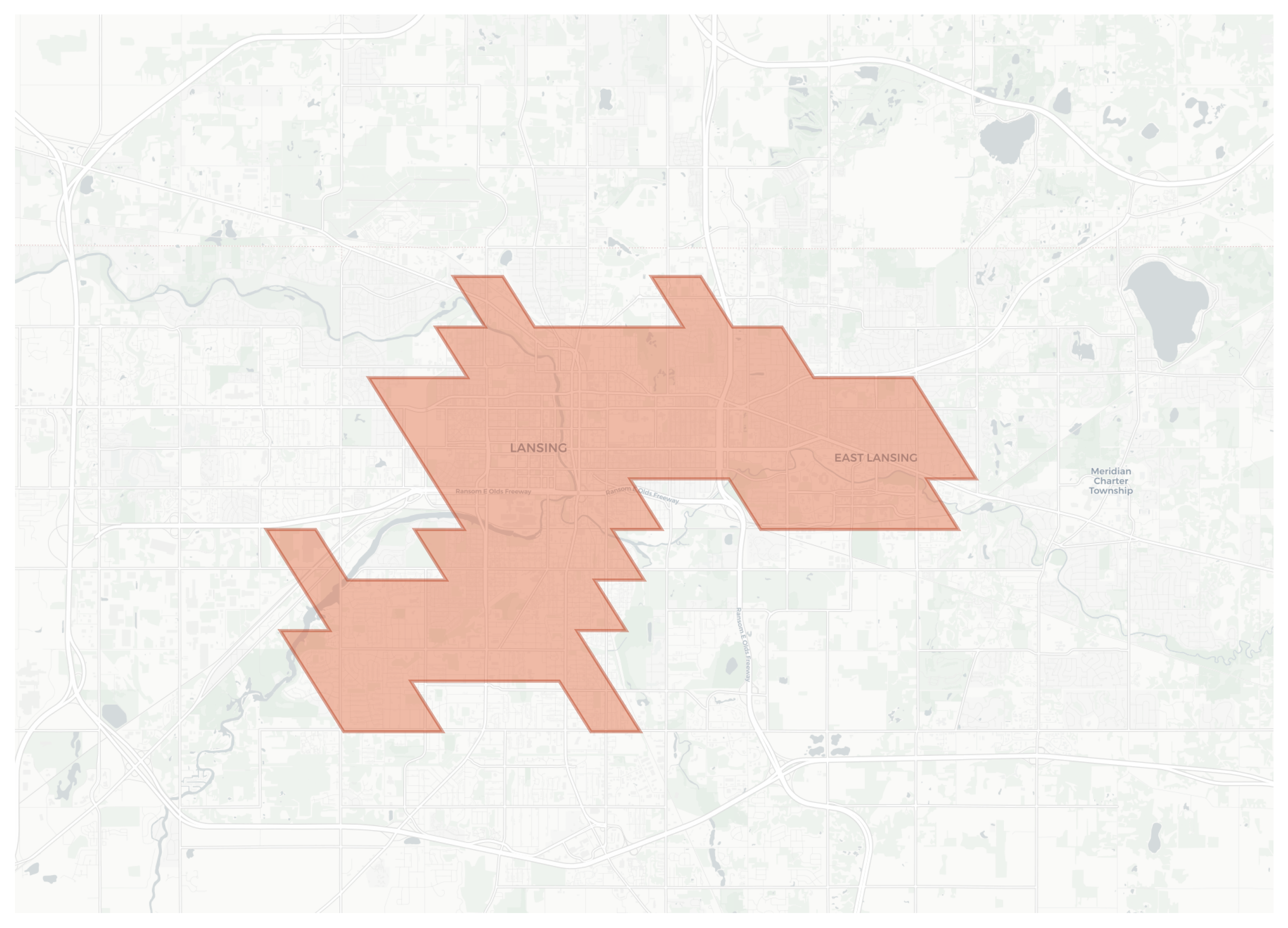 Lansing geographic map