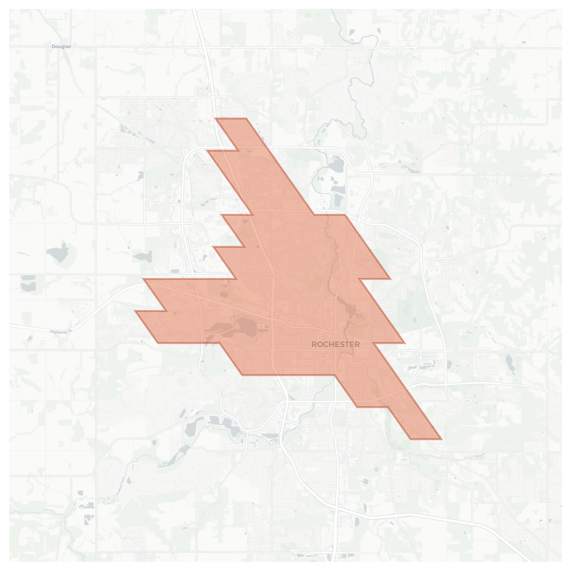 Rochester geographic map