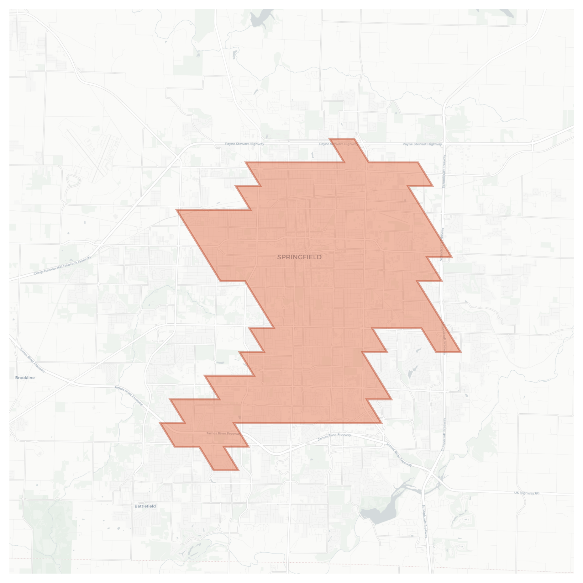 Springfield geographic map