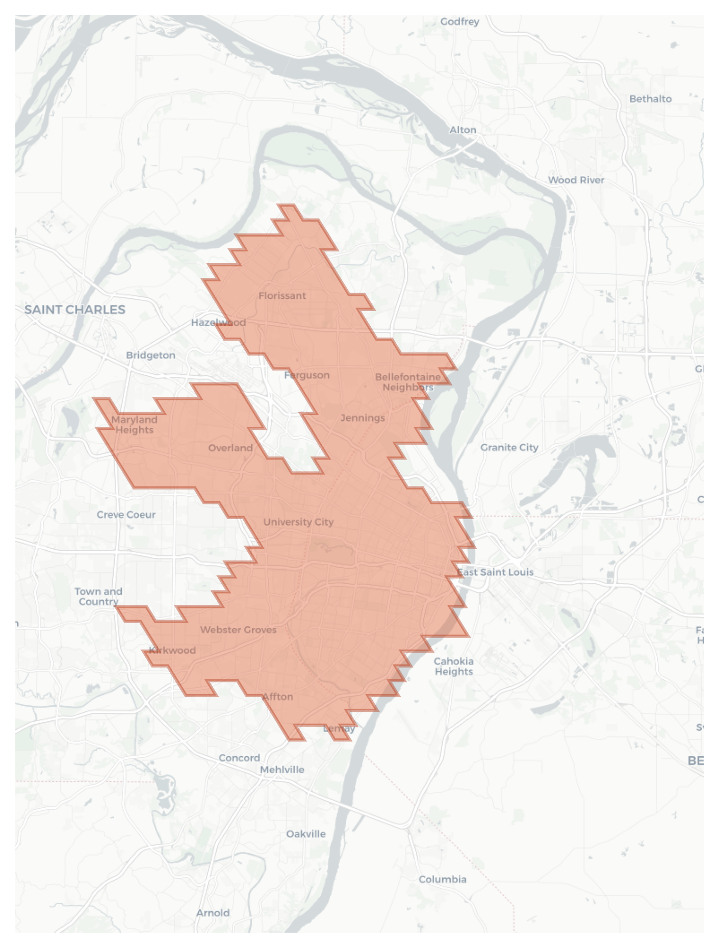 St. Louis geographic map