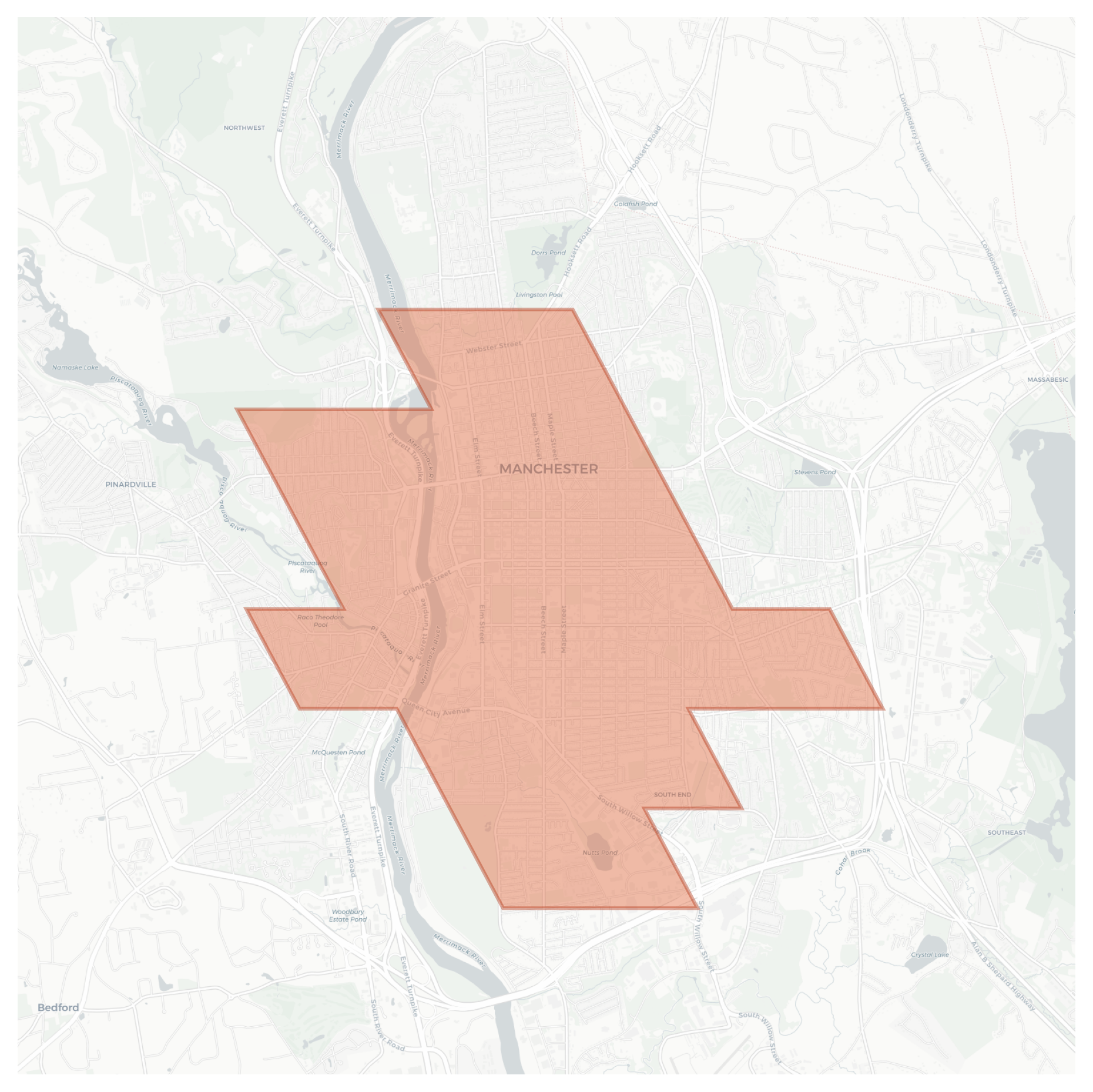 Manchester geographic map