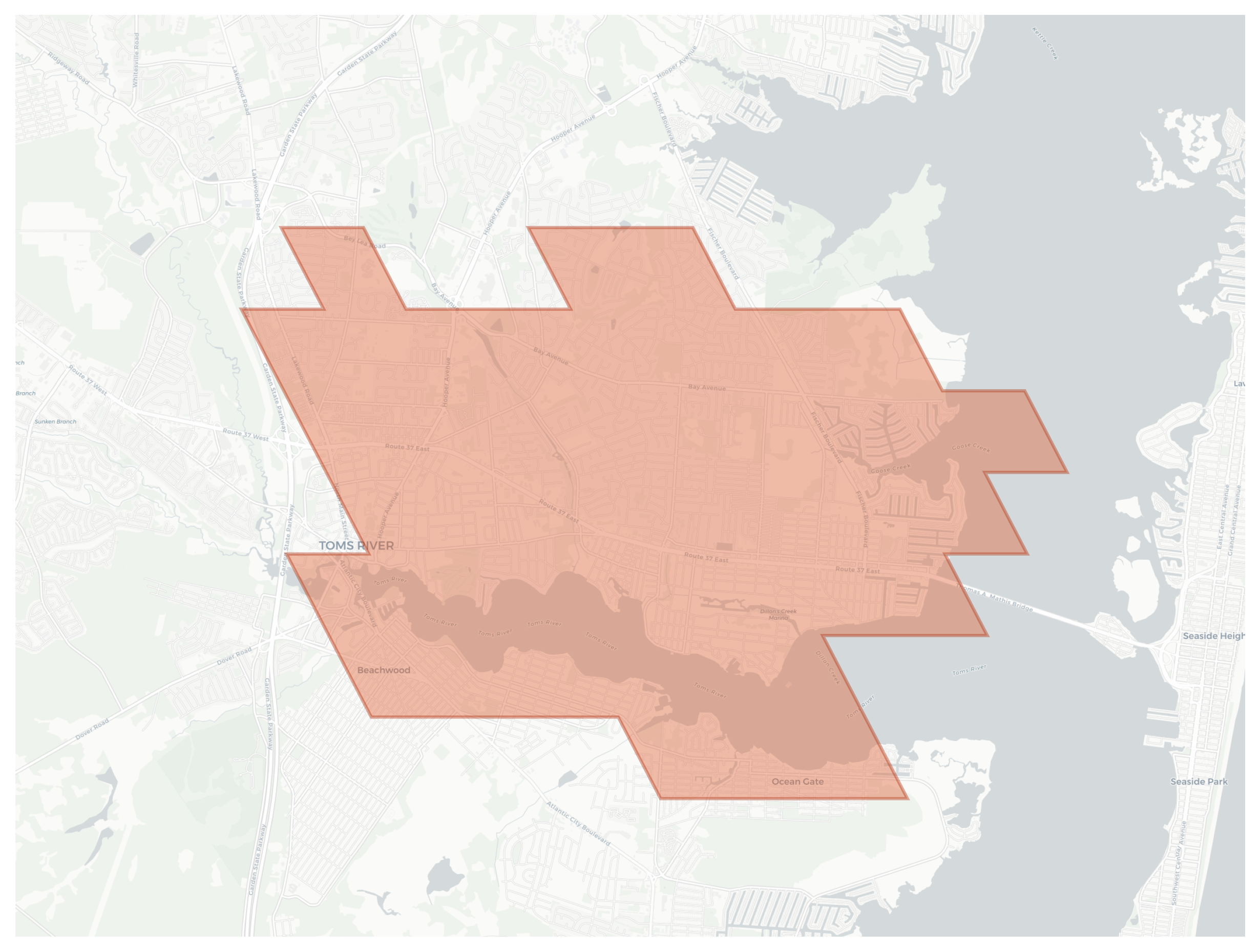 Beachwood geographic map