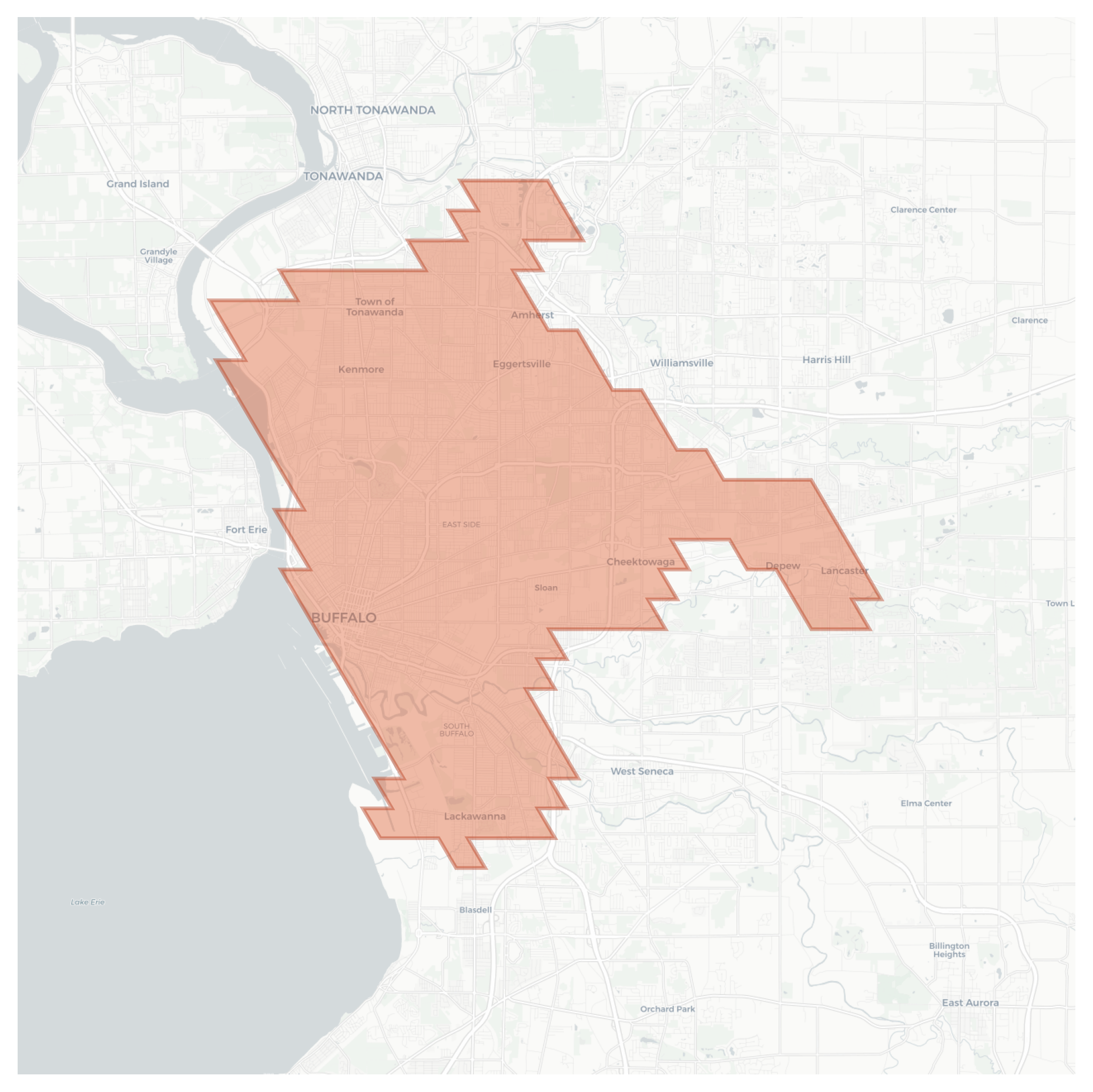 Buffalo geographic map