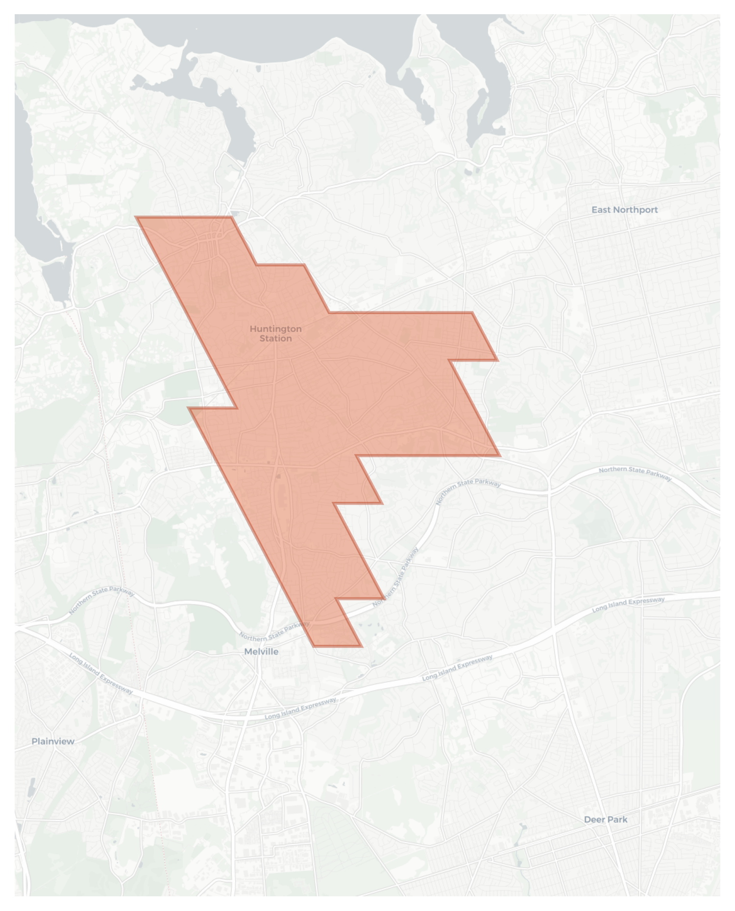Huntington Station geographic map