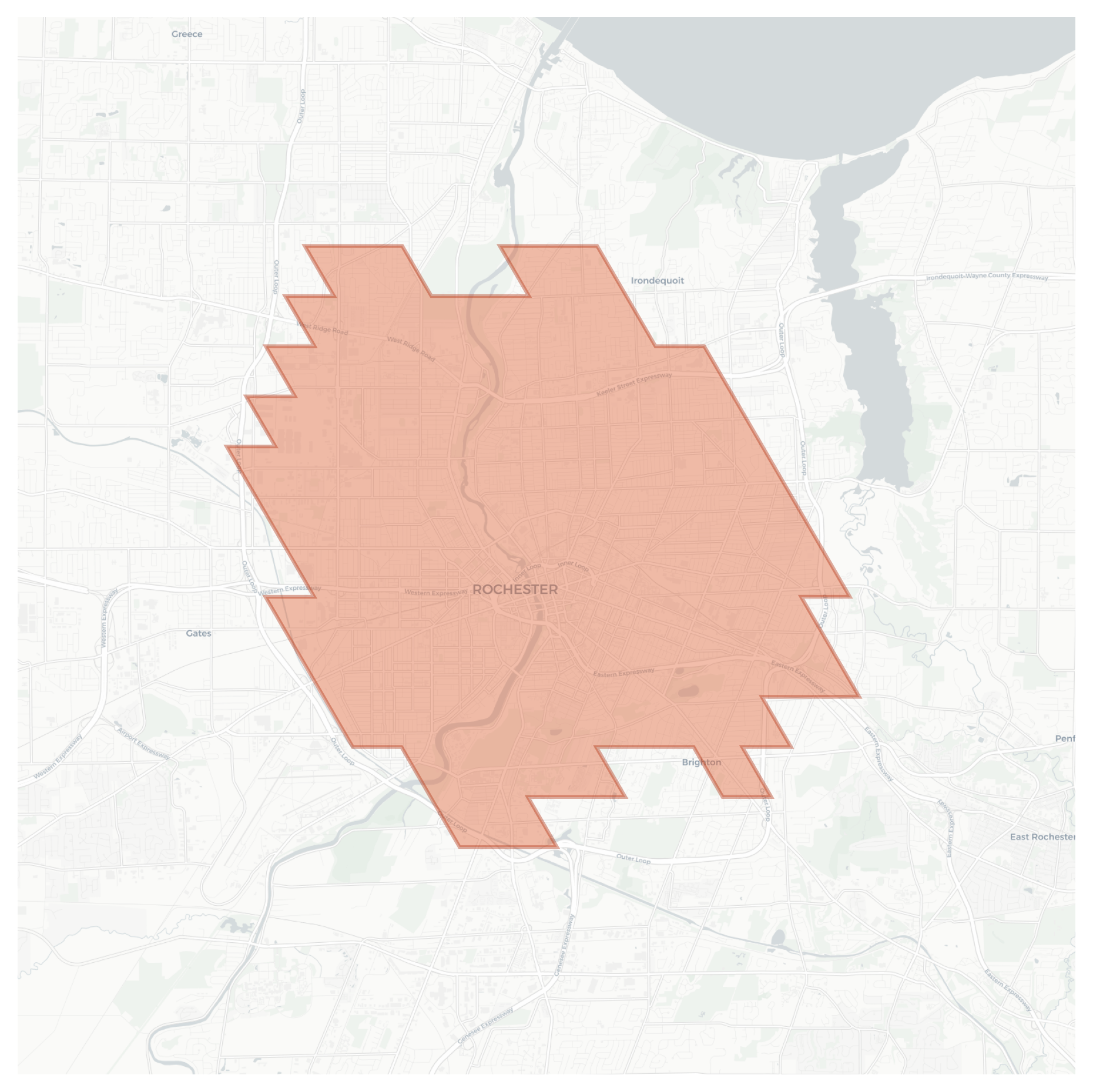 Rochester geographic map