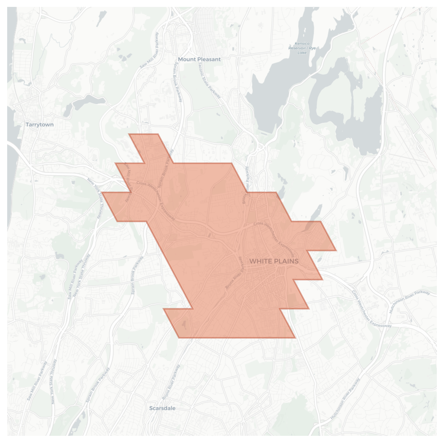 White Plains geographic map