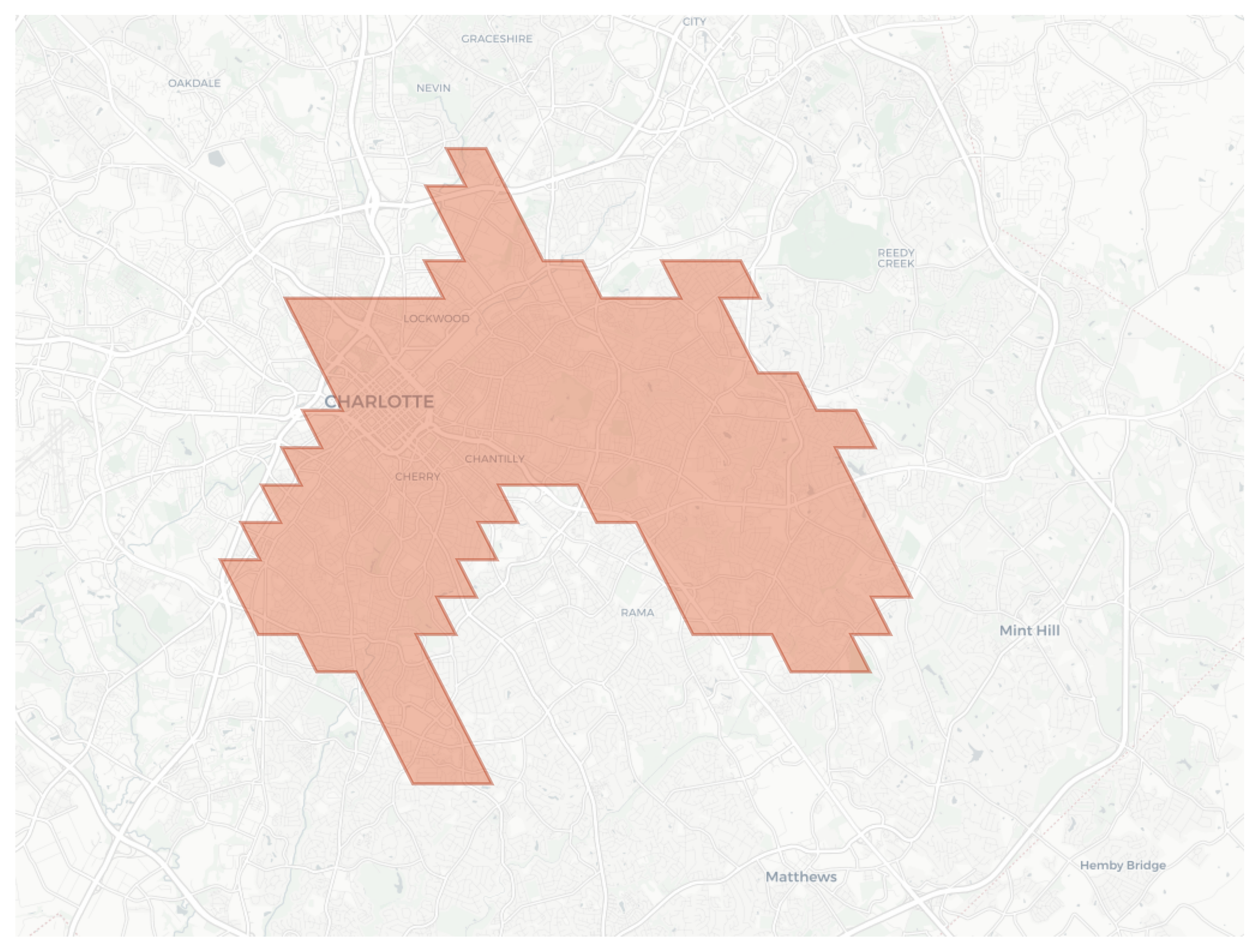 Charlotte geographic map