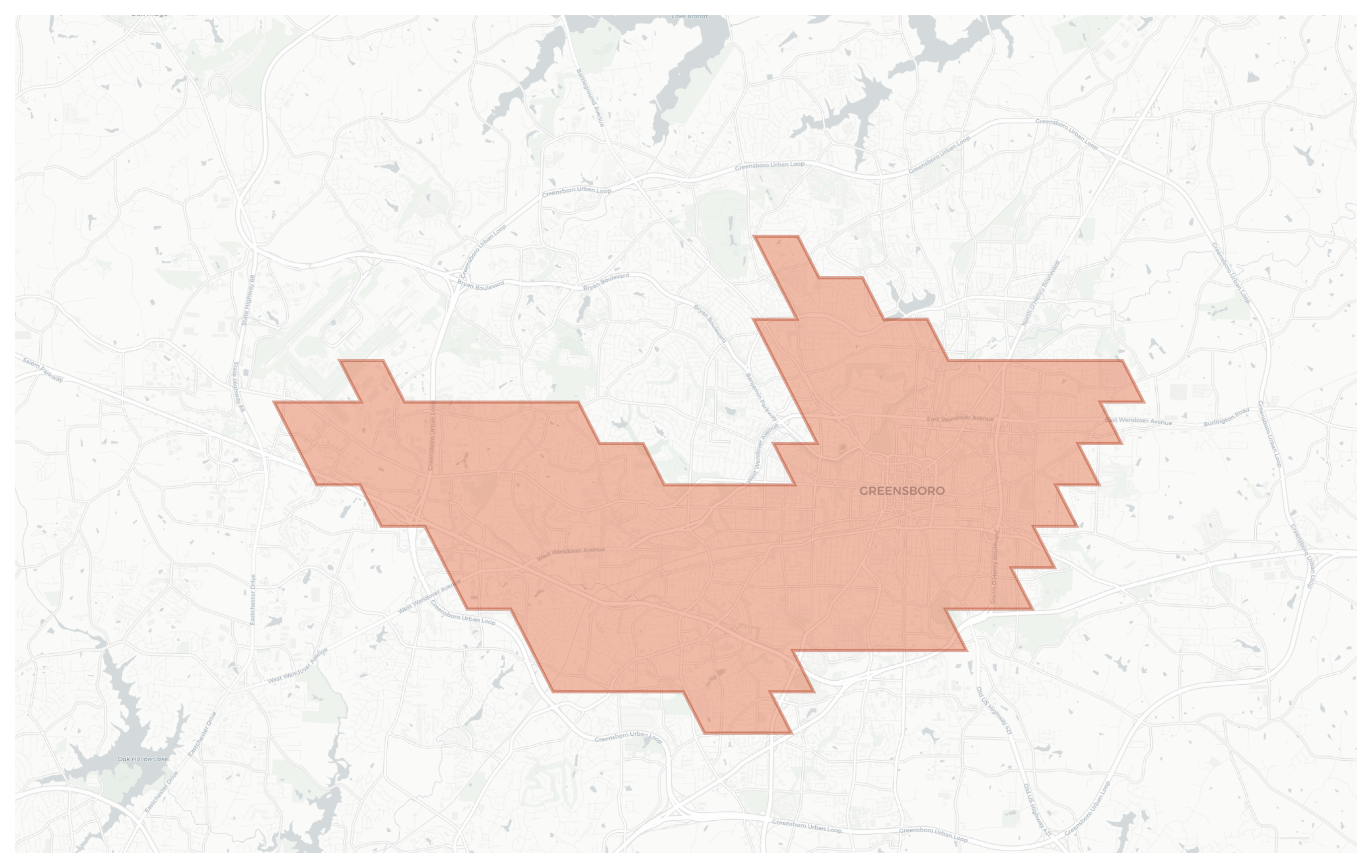 Greensboro geographic map