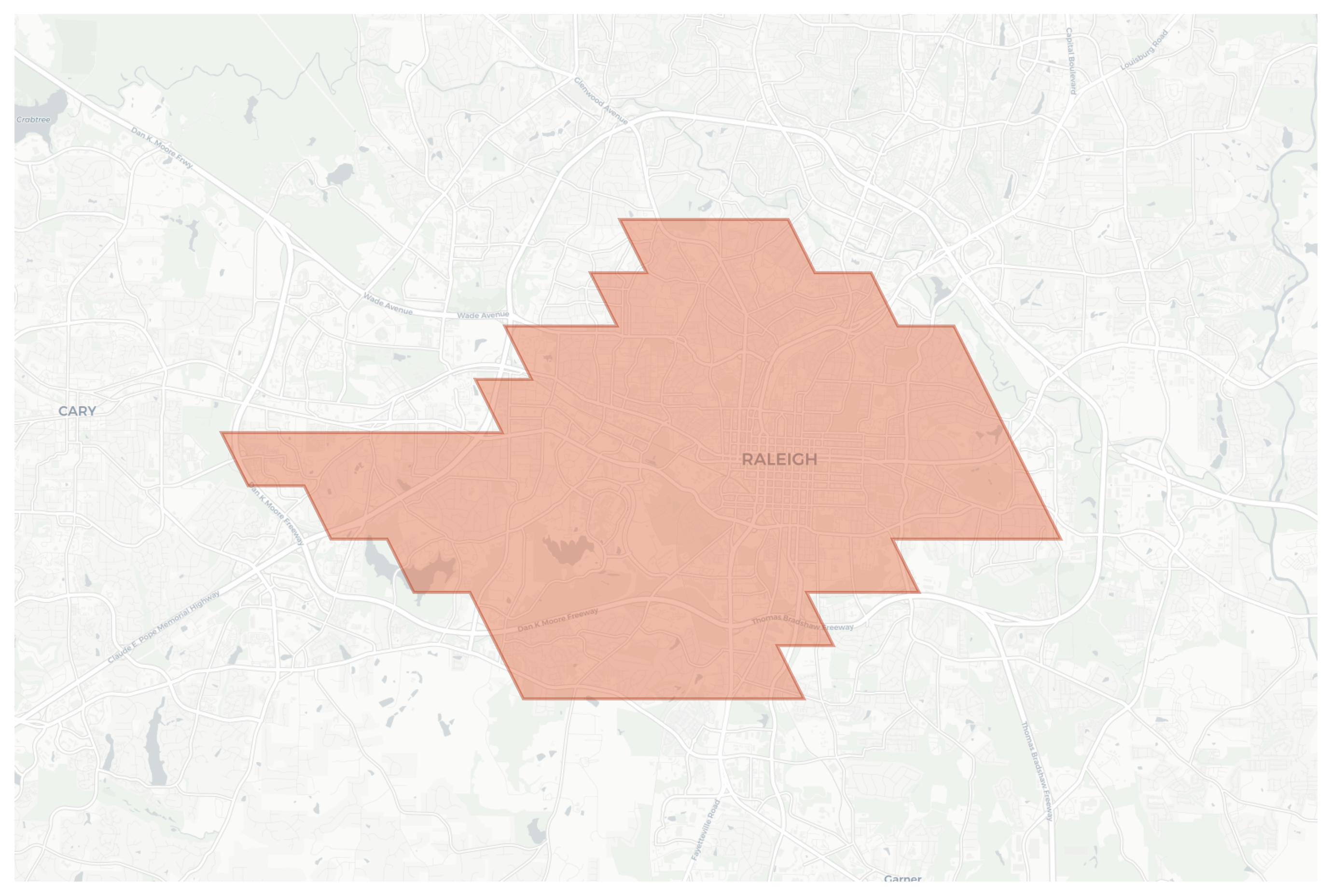 Raleigh geographic map