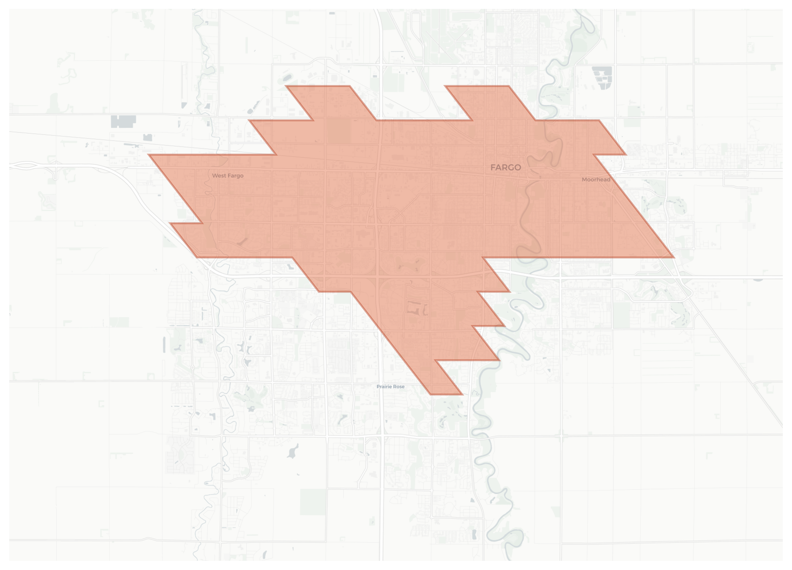 Fargo geographic map