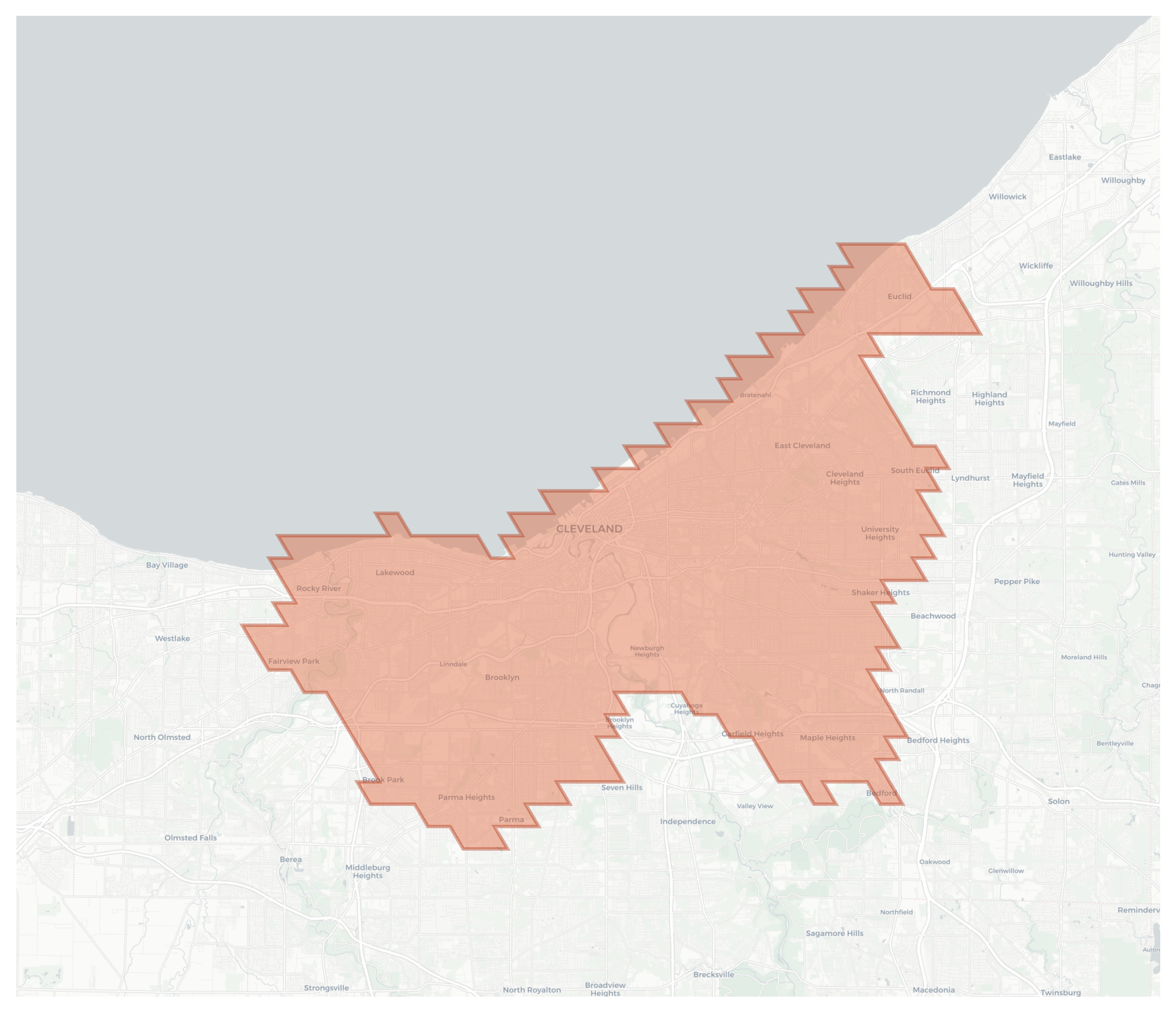 Cleveland geographic map