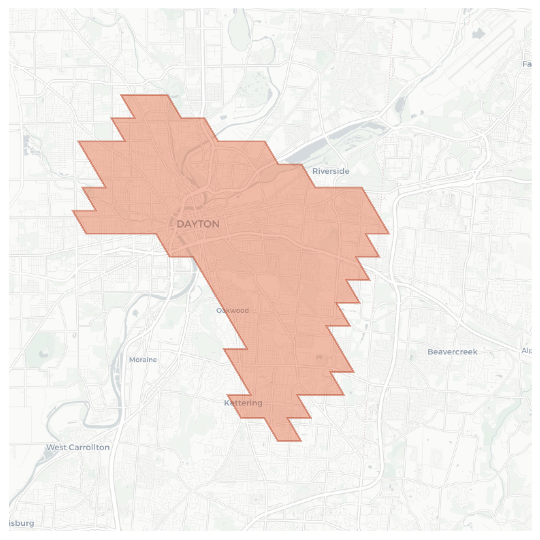 Dayton geographic map