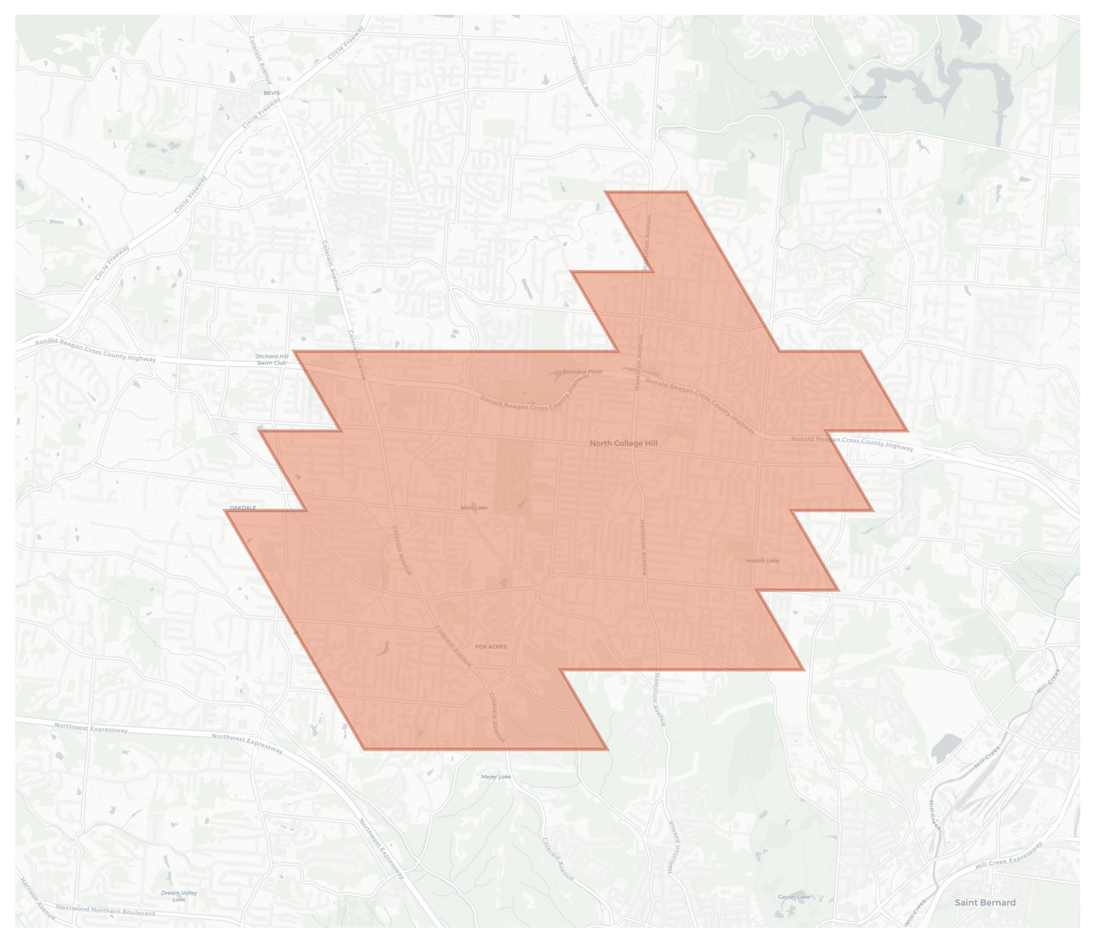 North College Hill geographic map