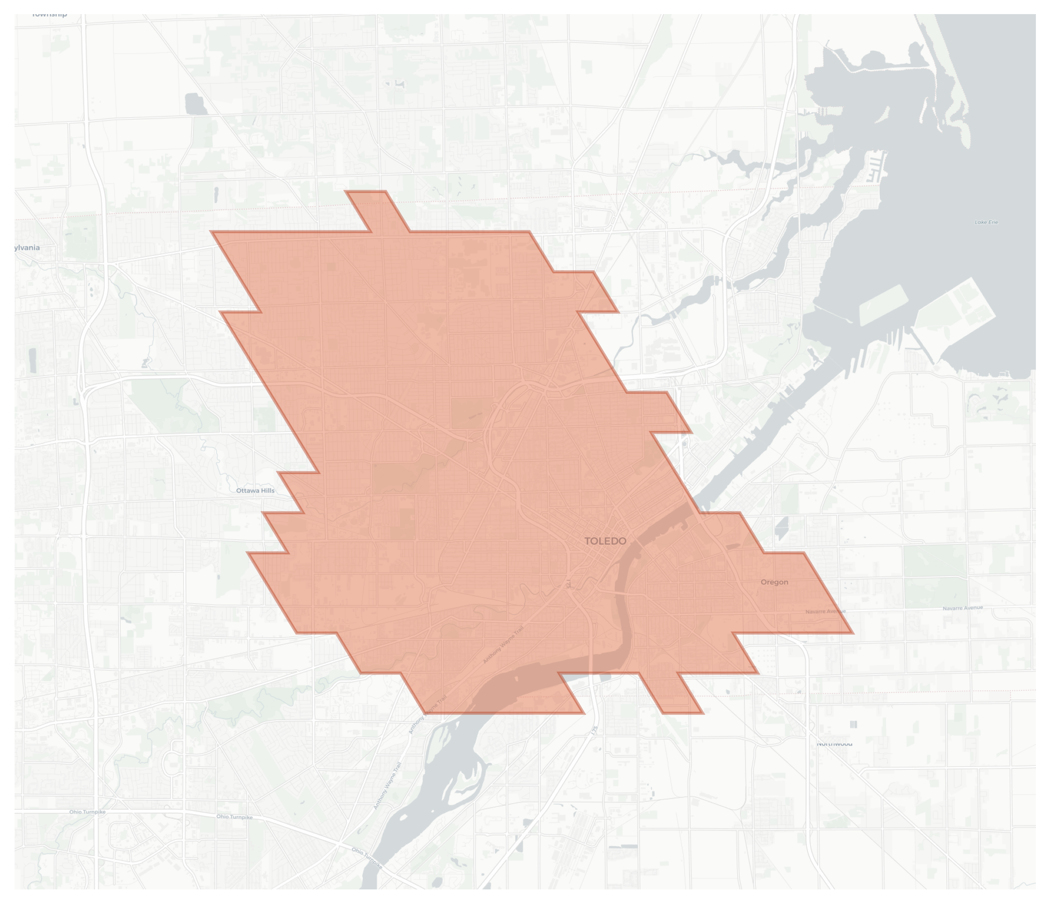 Toledo geographic map