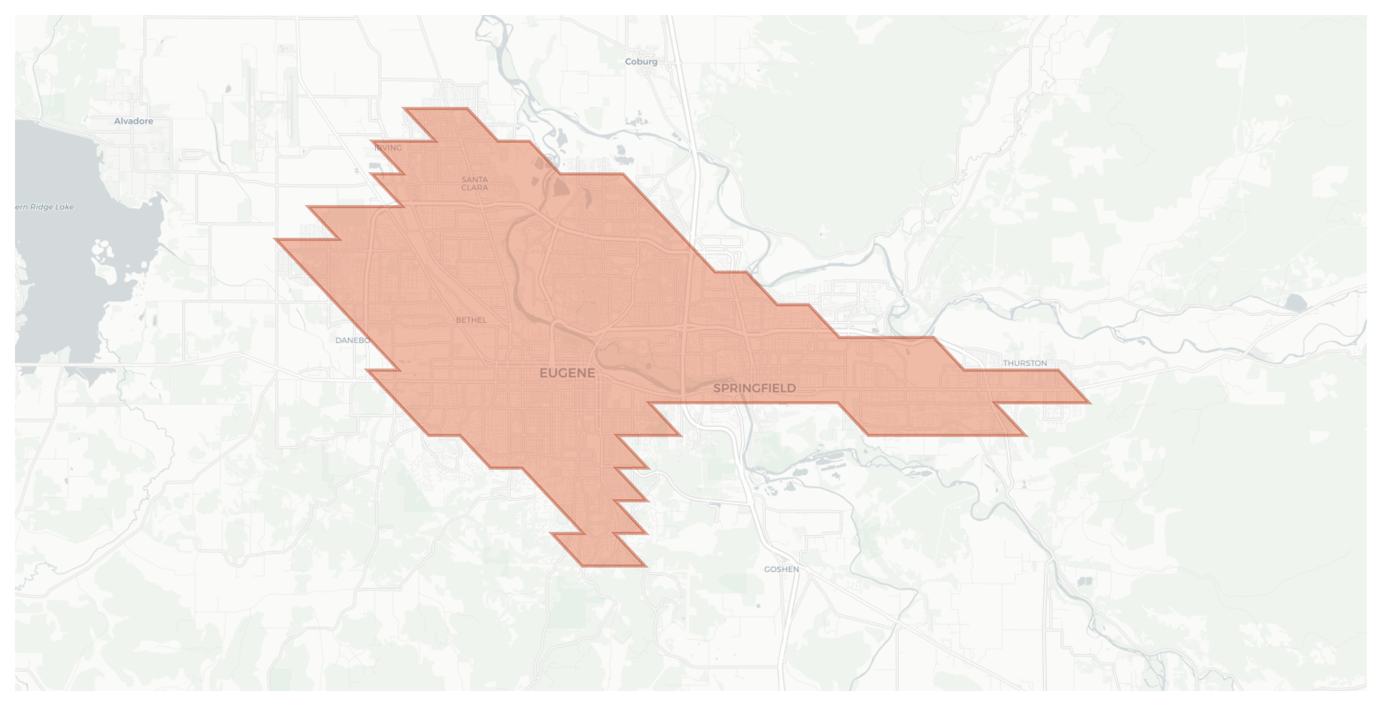 Eugene geographic map
