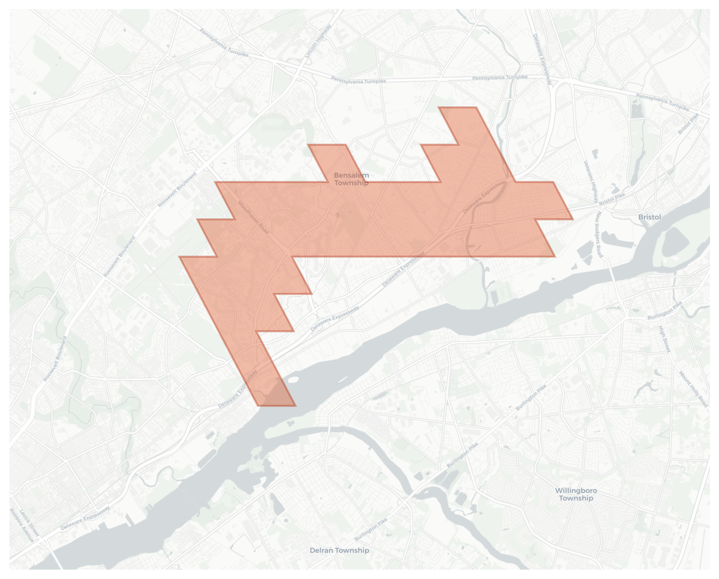 Bensalem Township geographic map