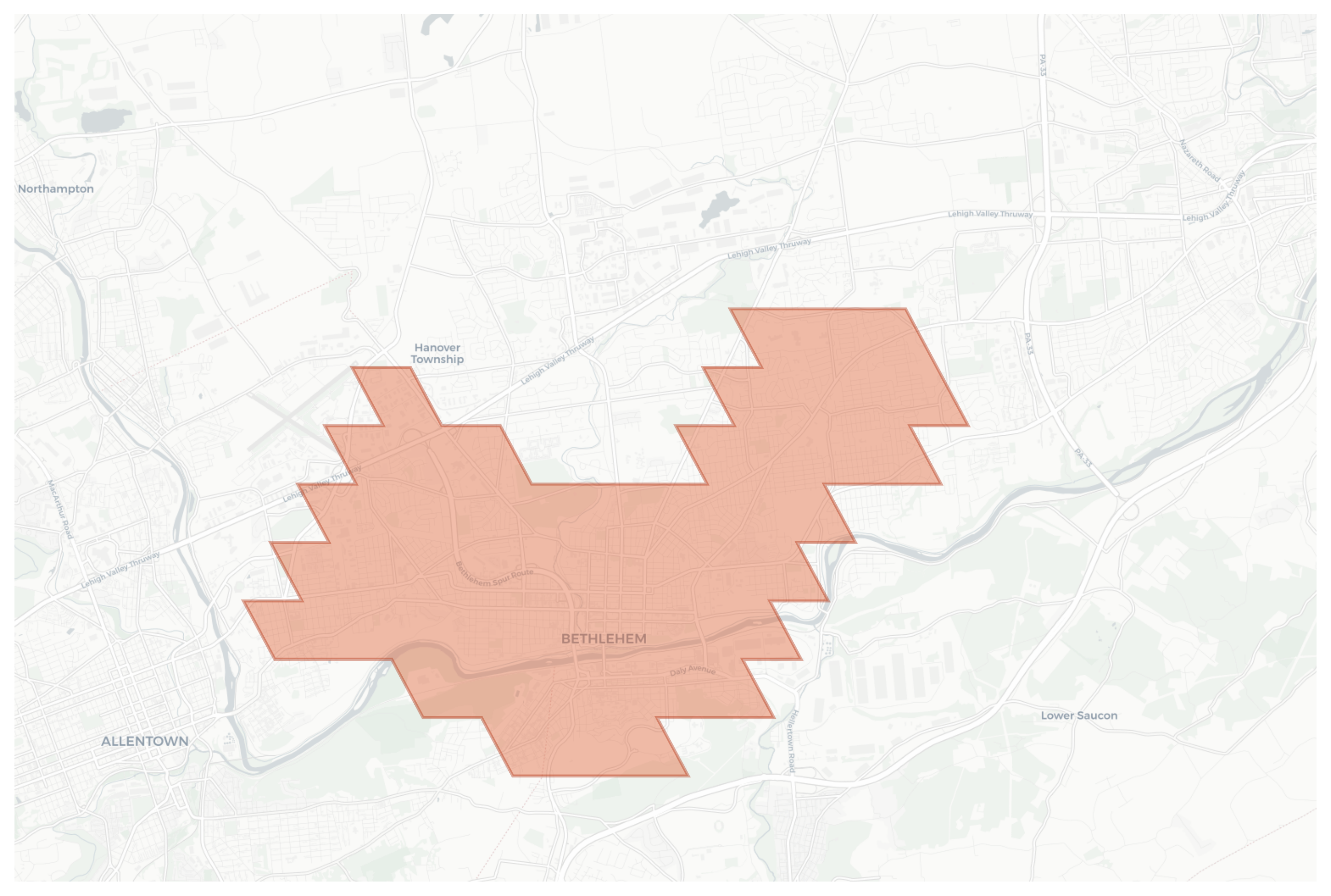 Bethlehem geographic map