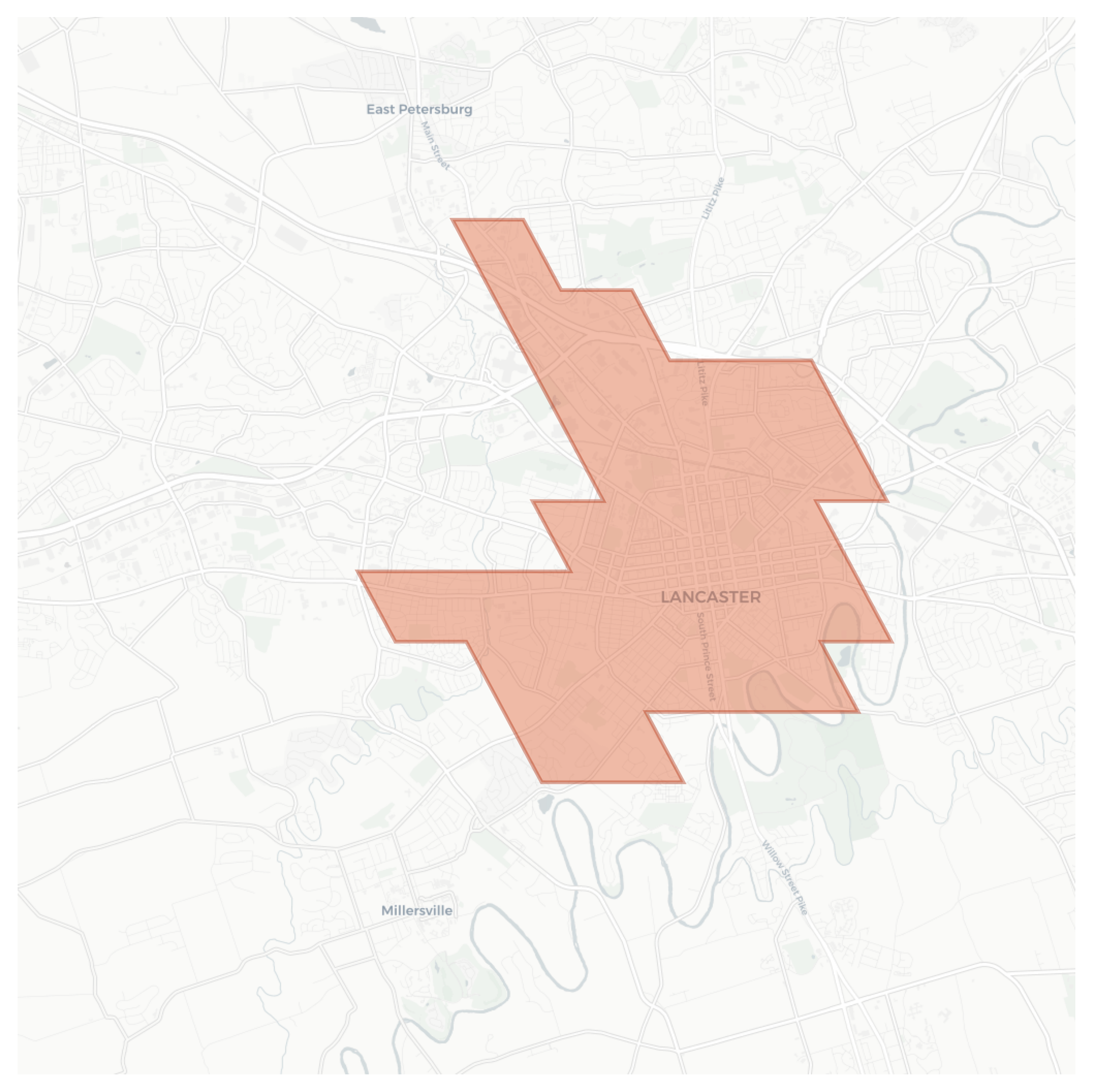 Lancaster geographic map