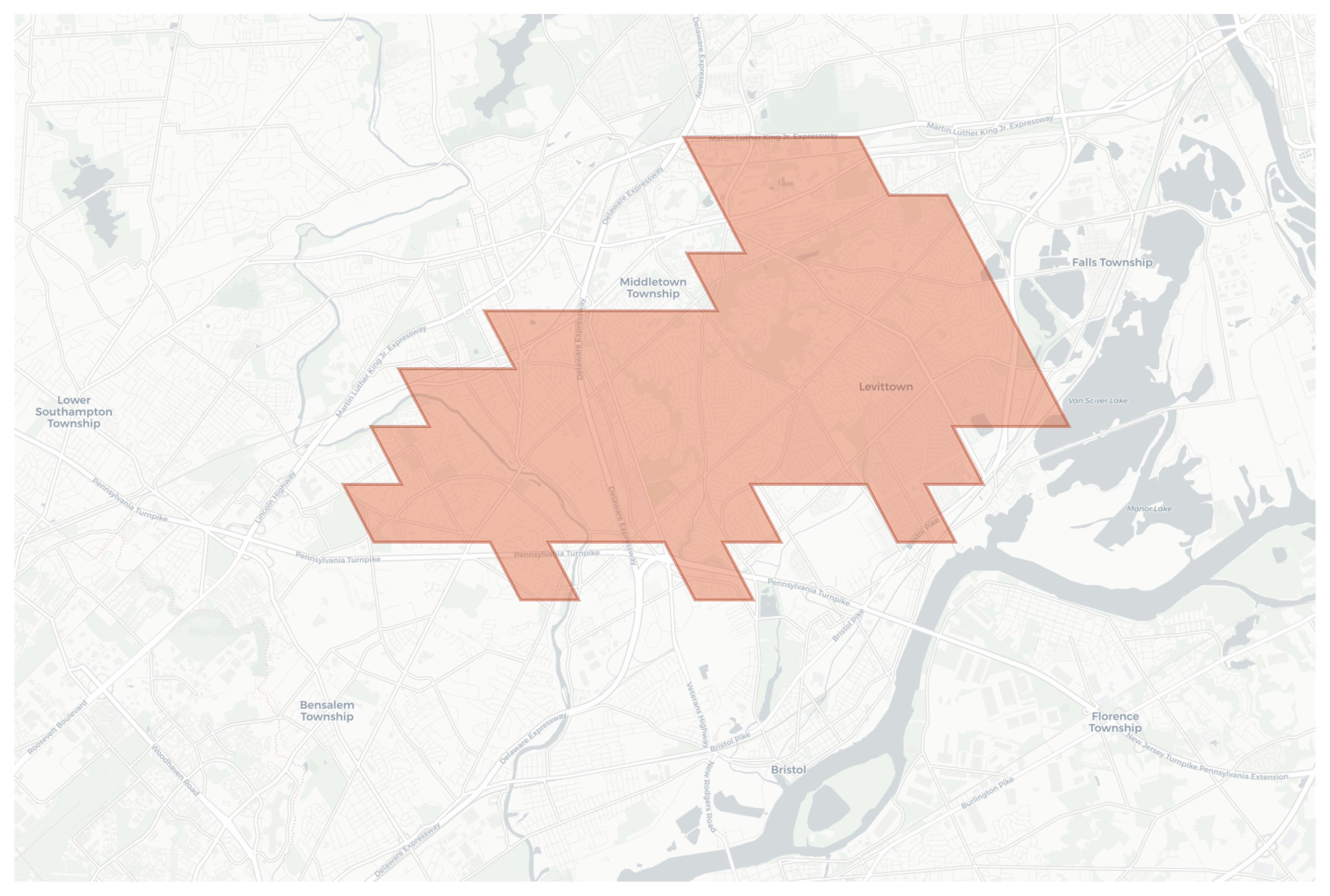 Levittown geographic map