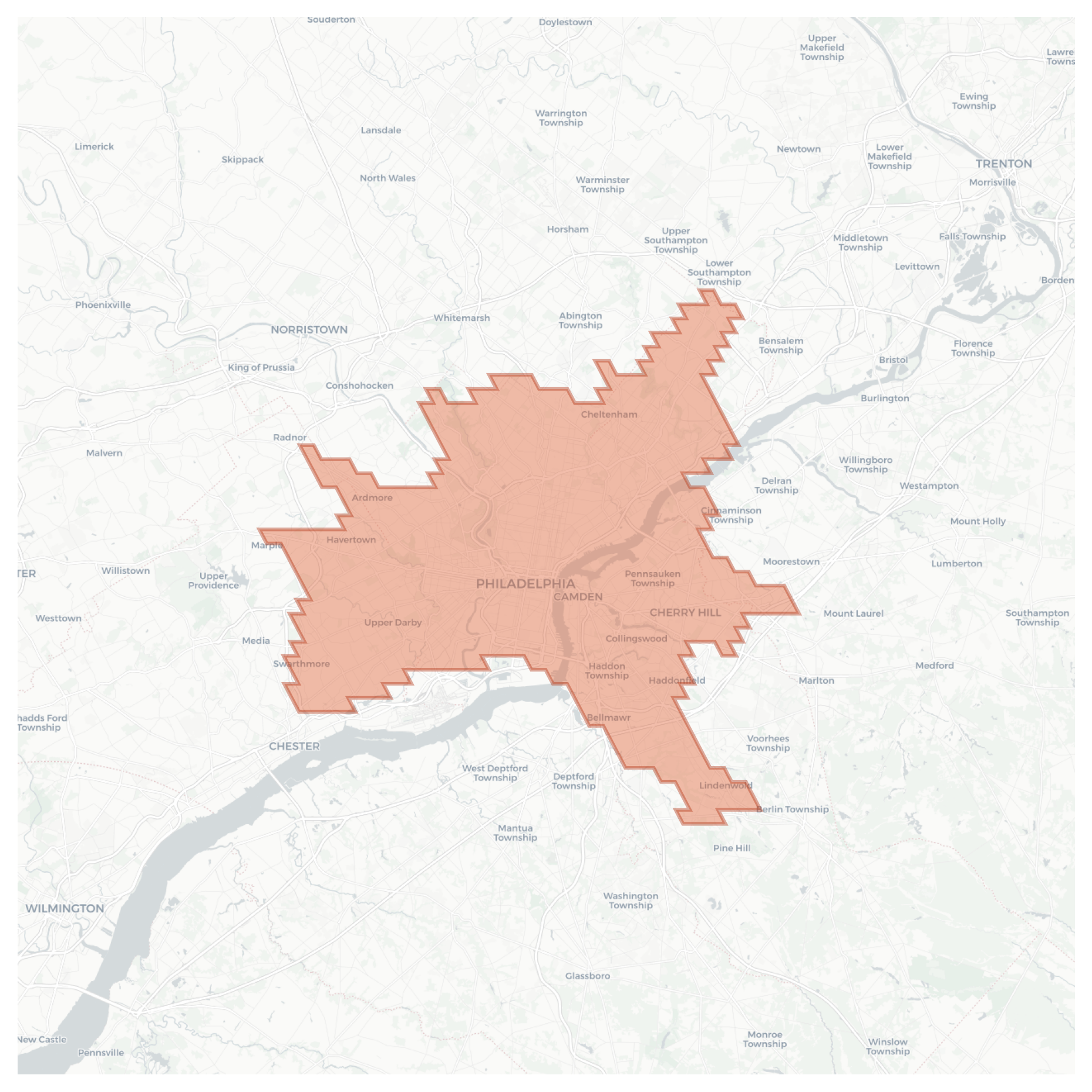 Philadelphia geographic map