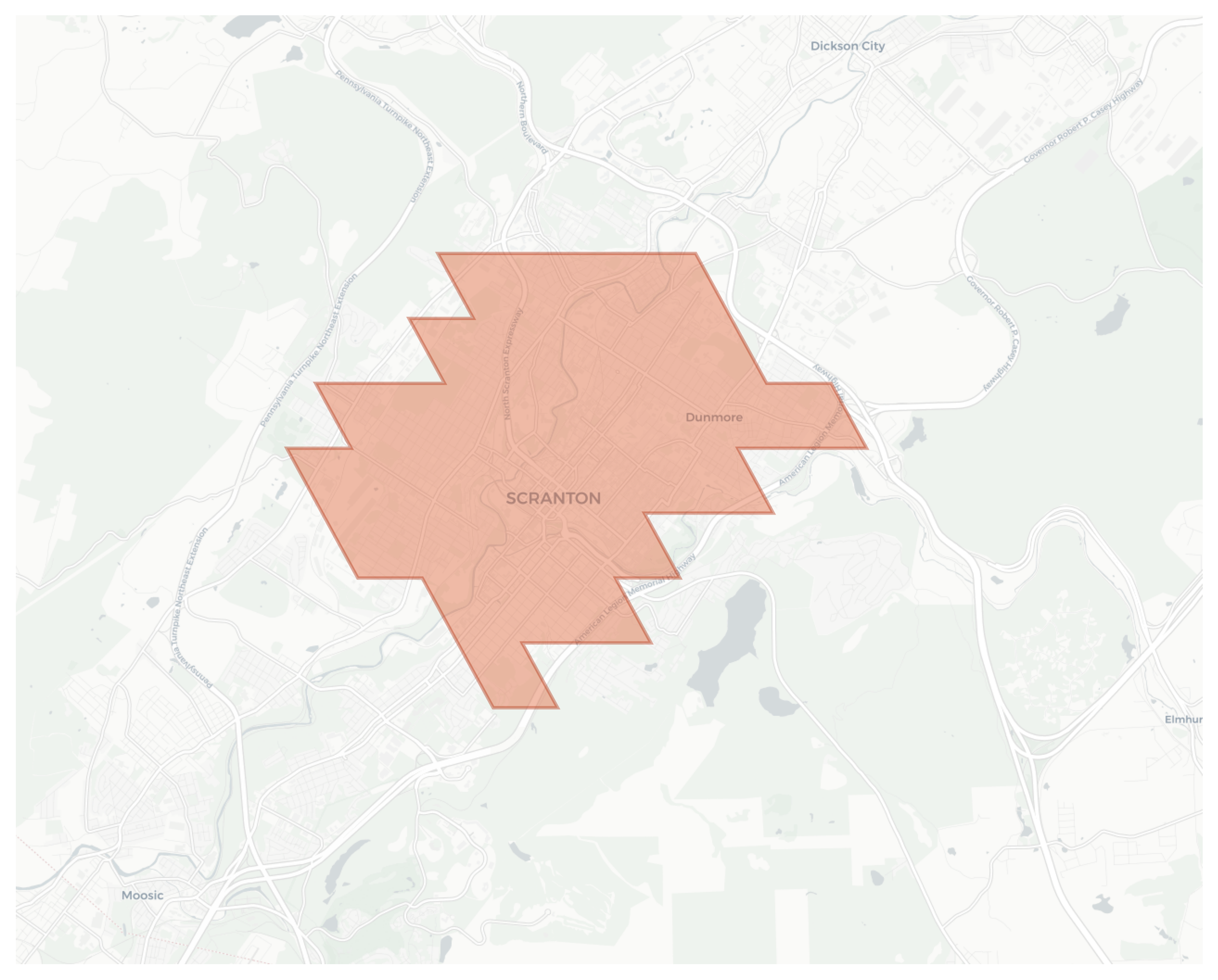 Scranton geographic map