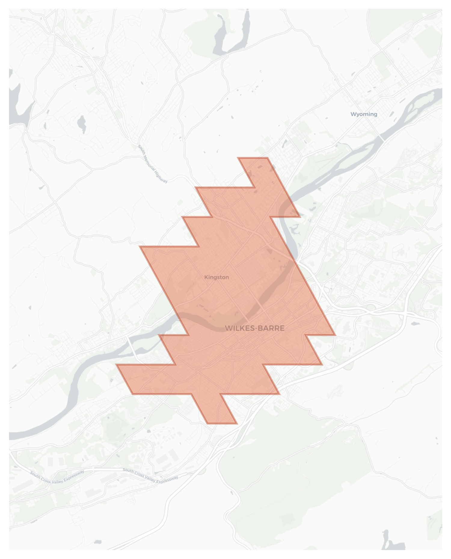Wilkes-Barre geographic map