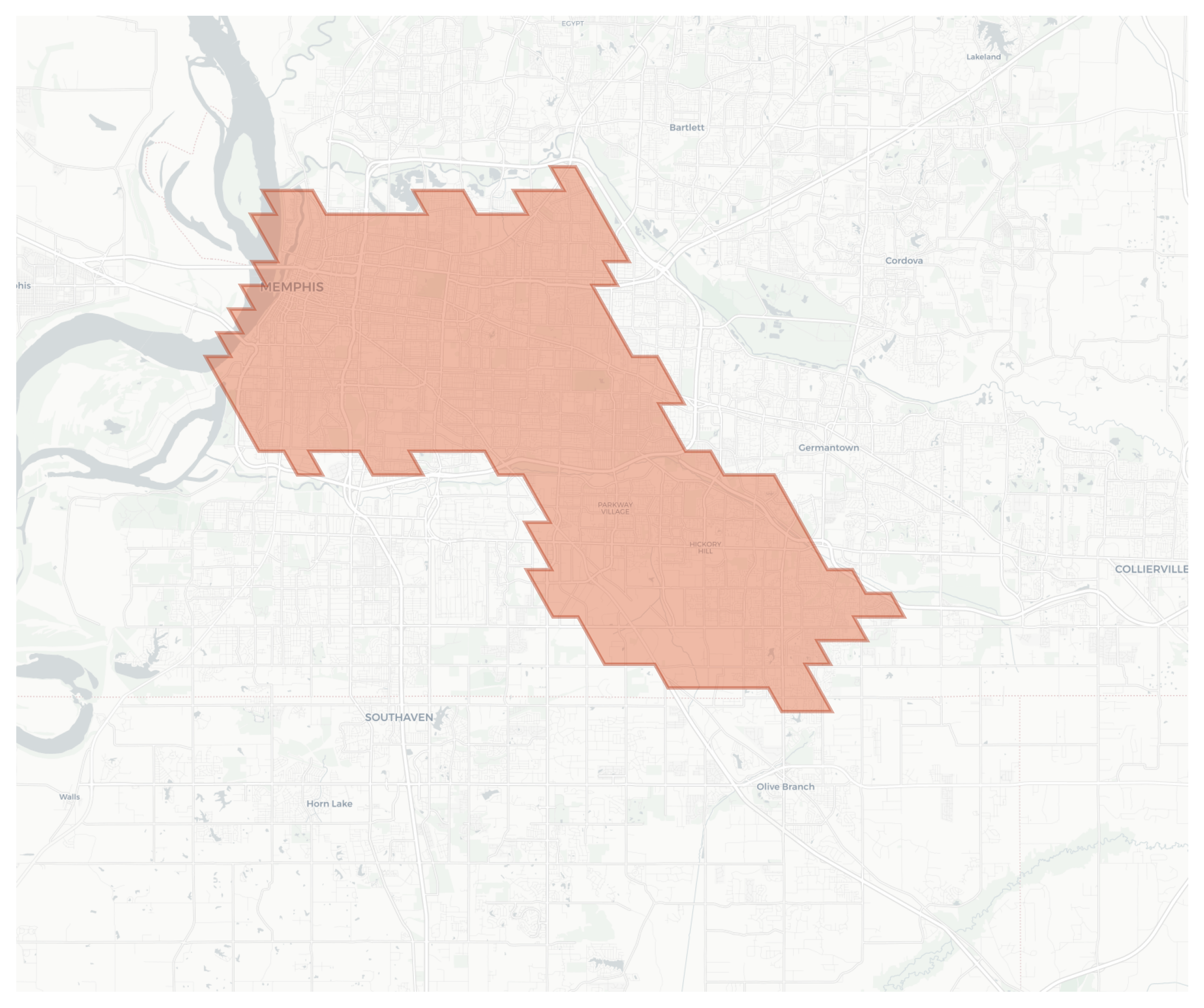 Memphis geographic map