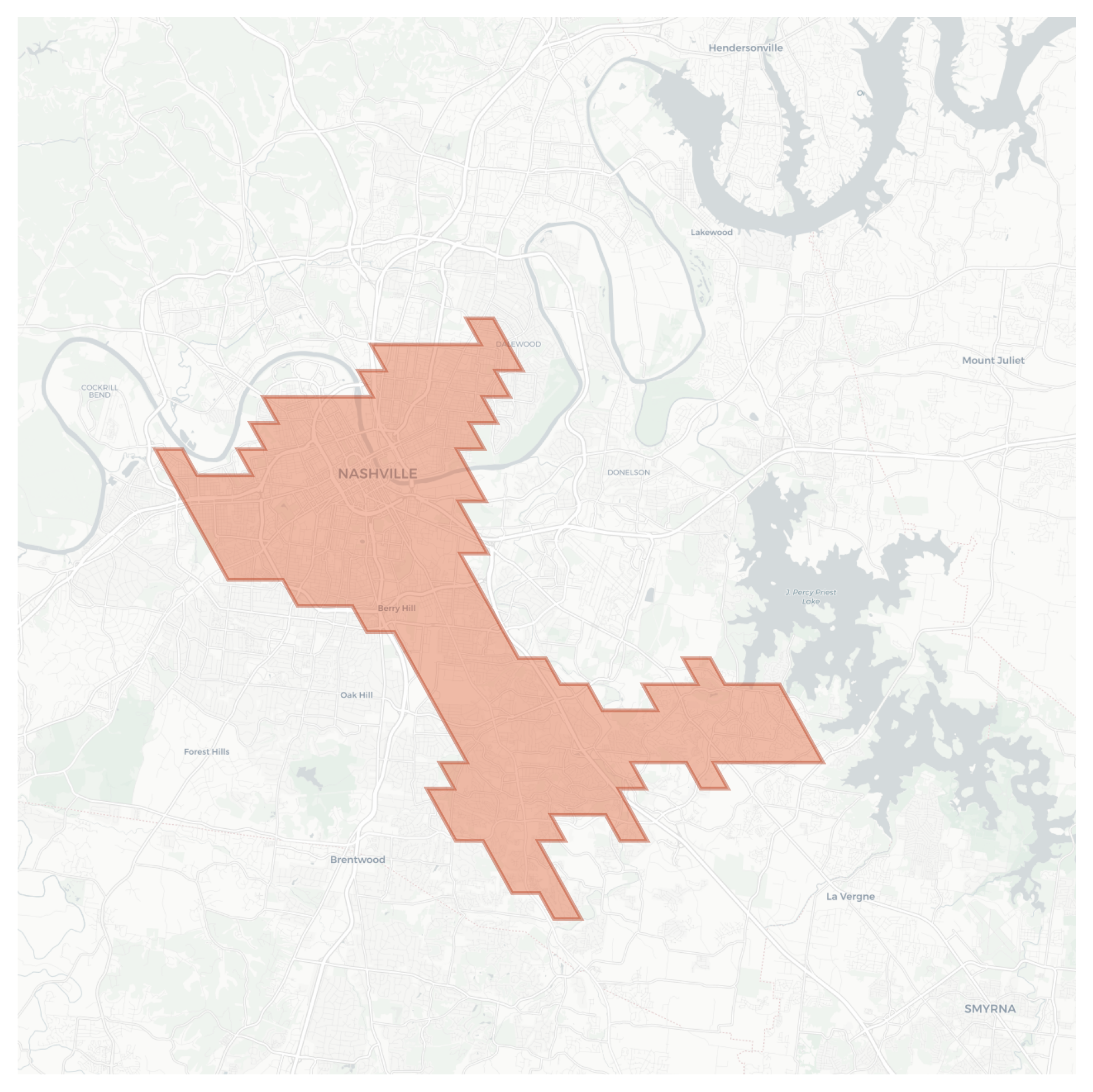 Nashville geographic map