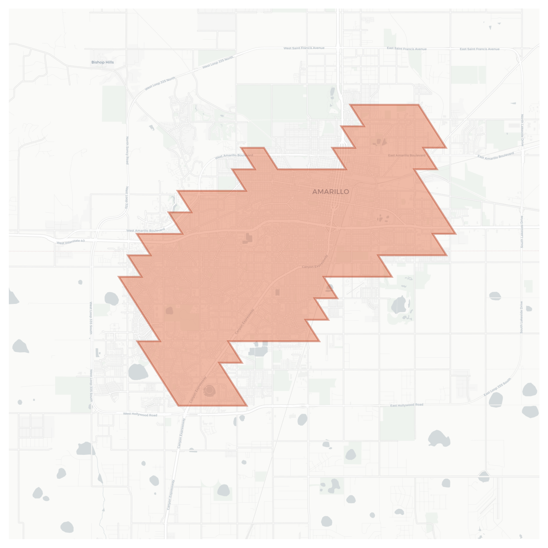 Amarillo geographic map