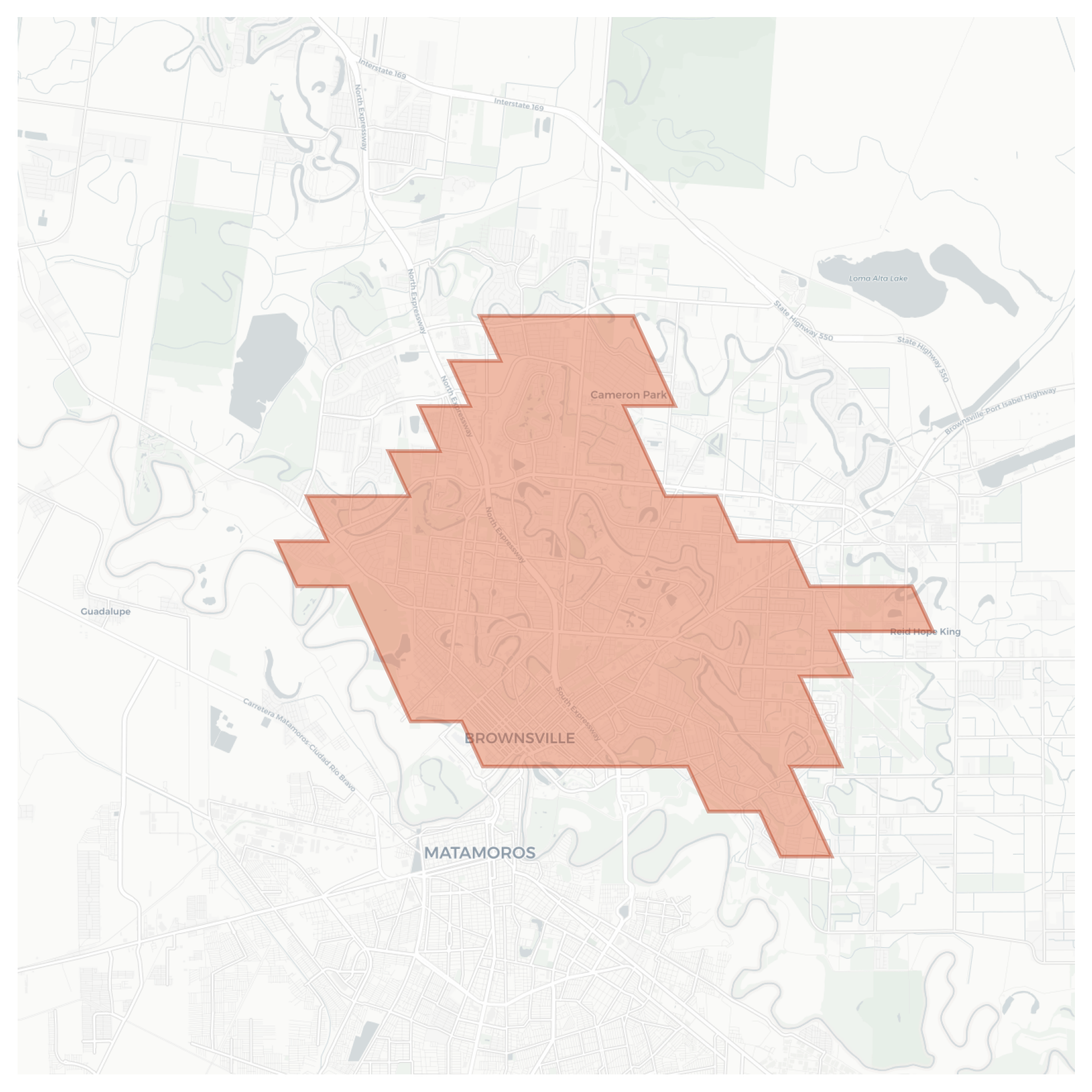 Brownsville geographic map