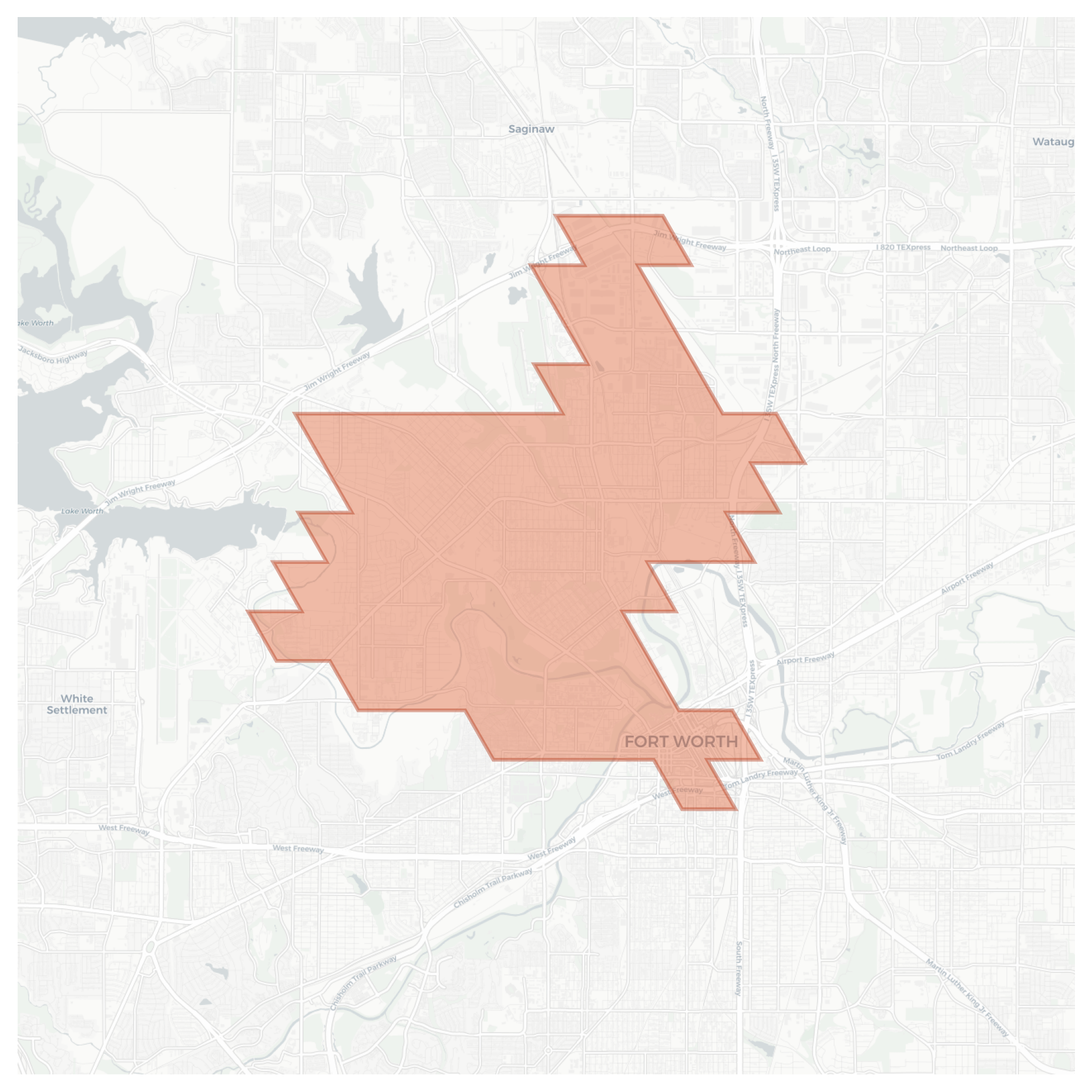 Fort Worth geographic map