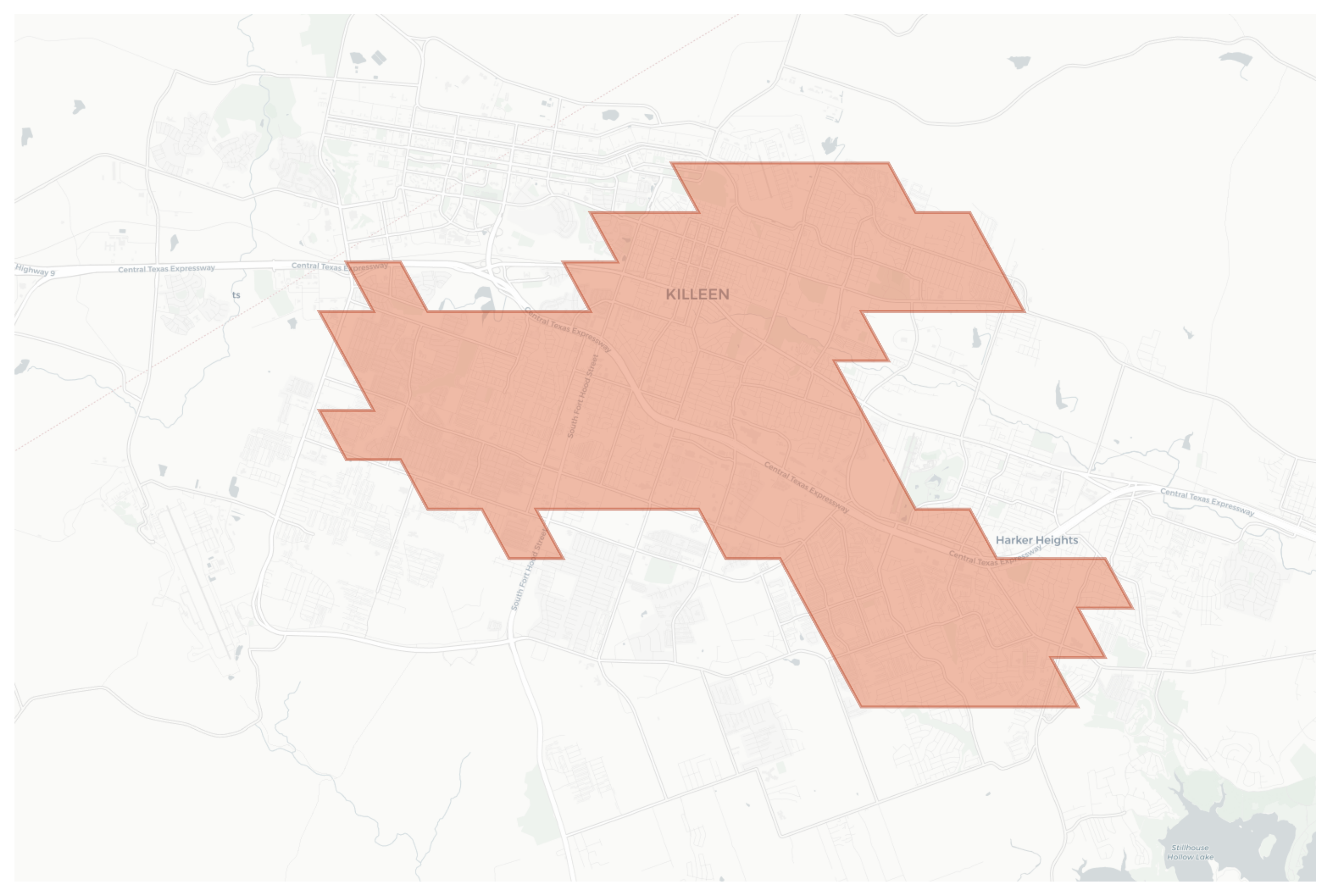 Killeen geographic map