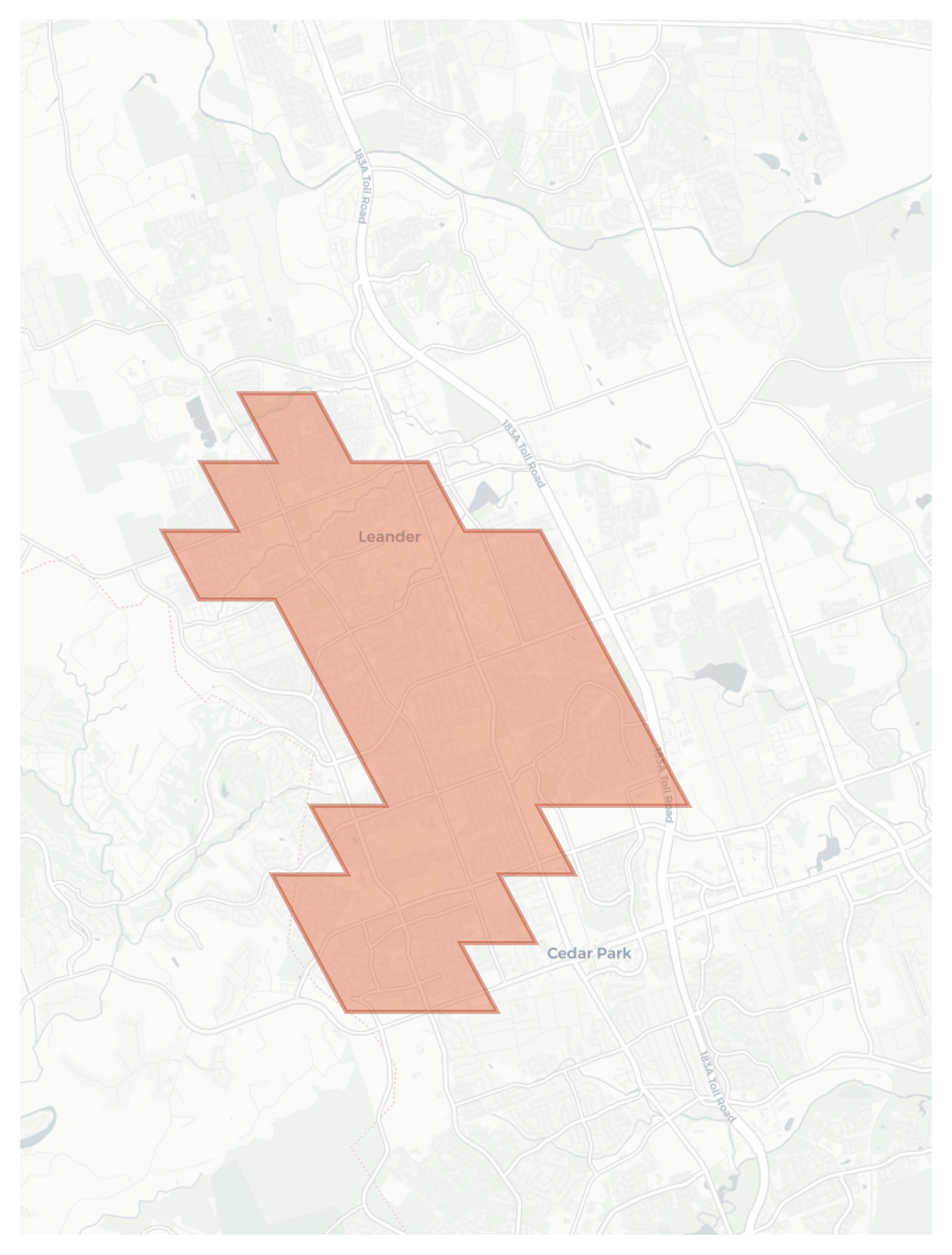 Leander geographic map
