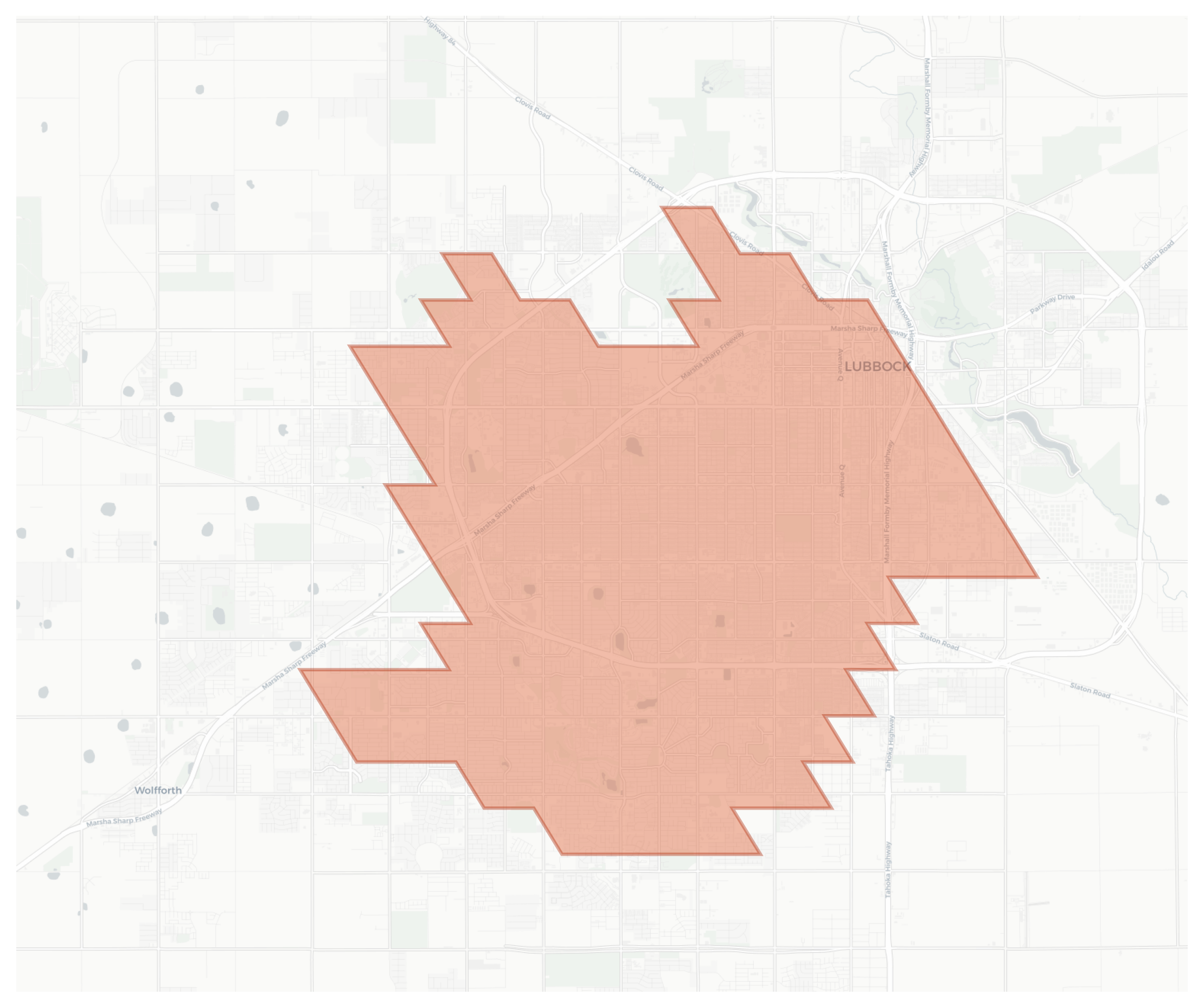 Lubbock geographic map