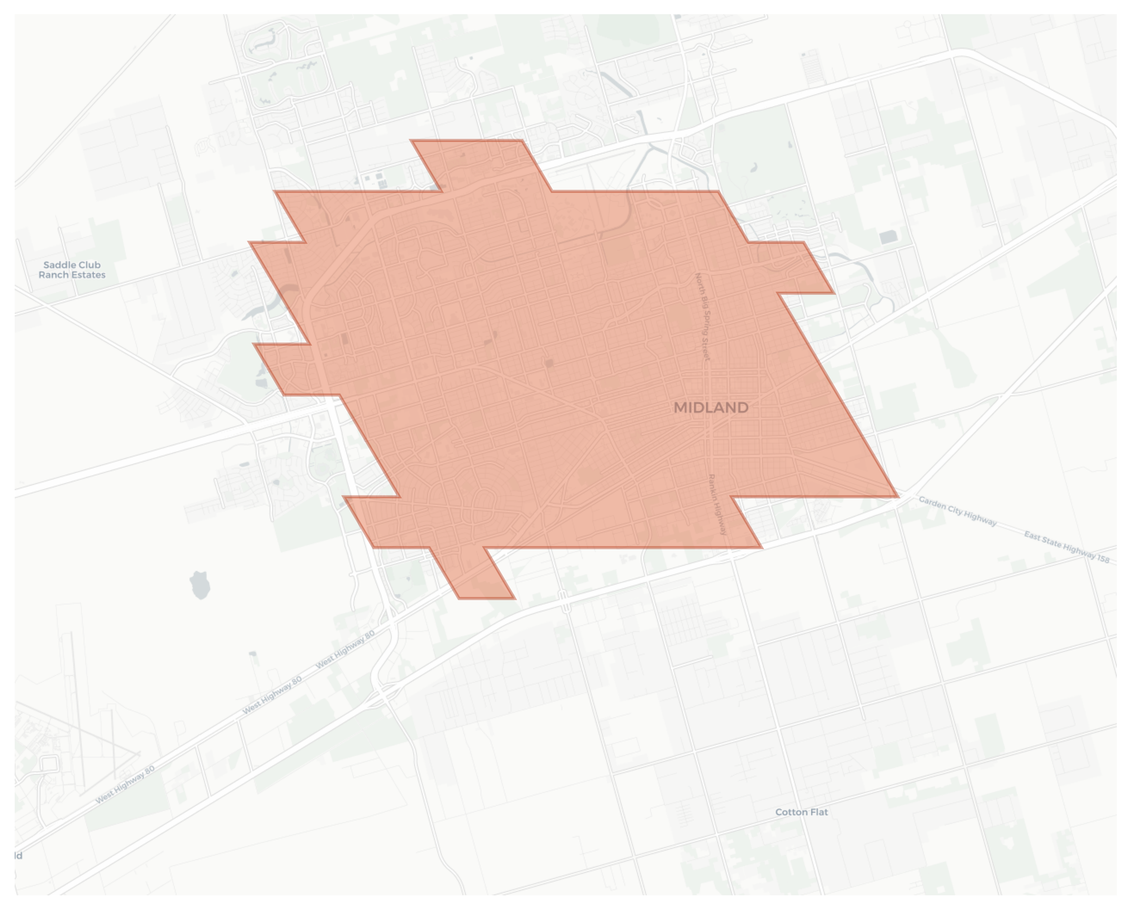 Midland geographic map