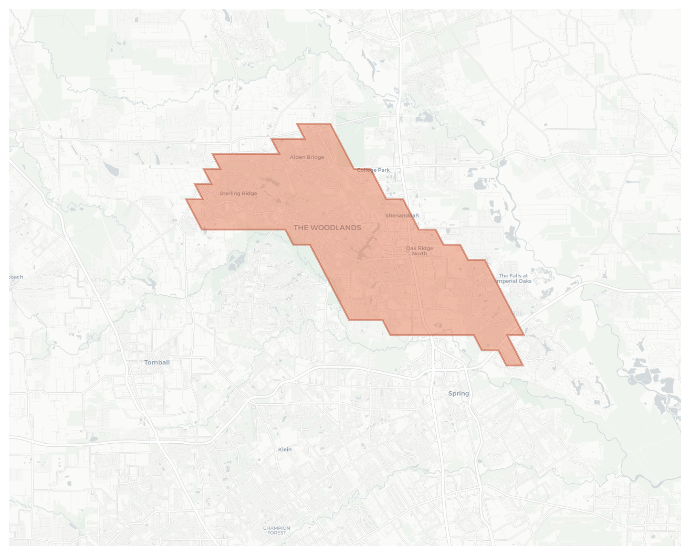 The Woodlands geographic map