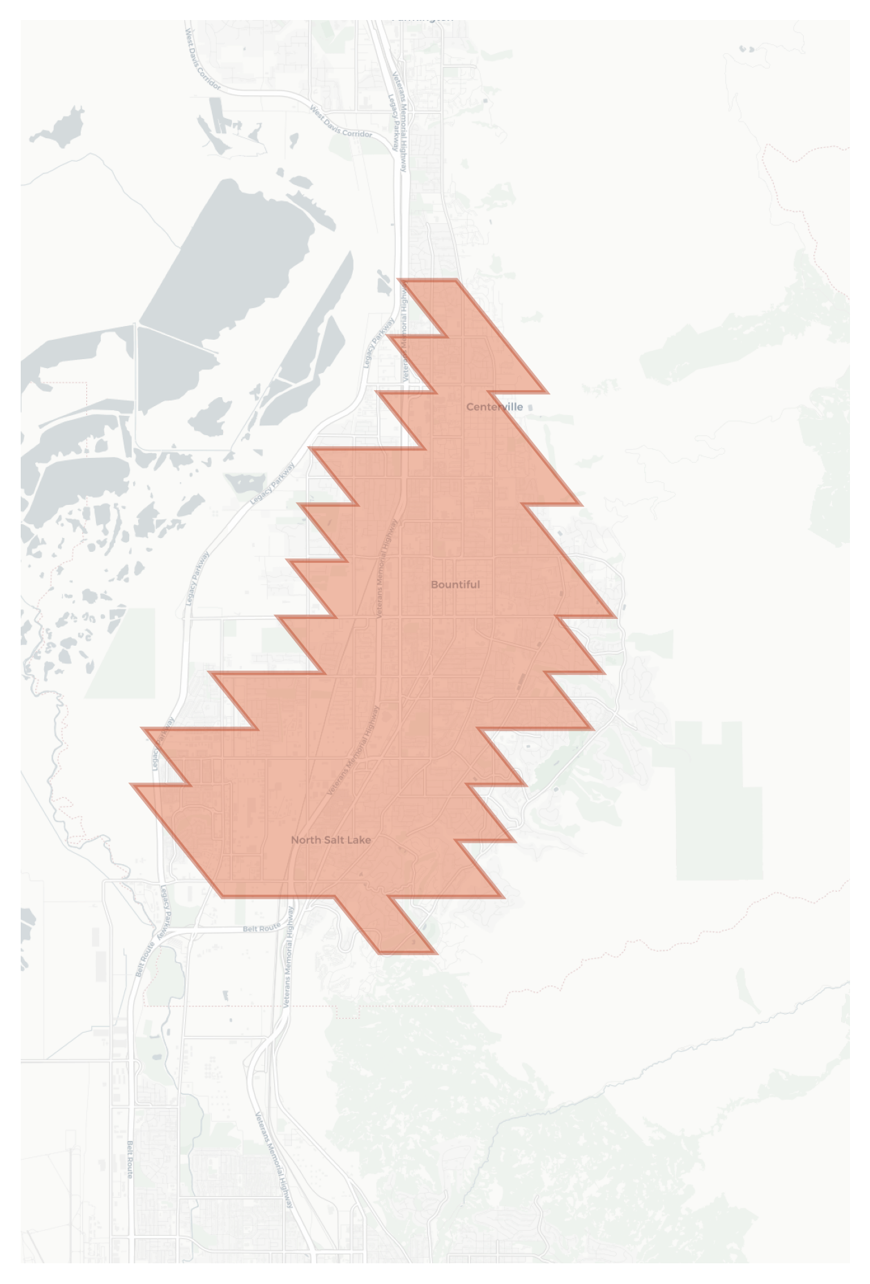 Bountiful geographic map