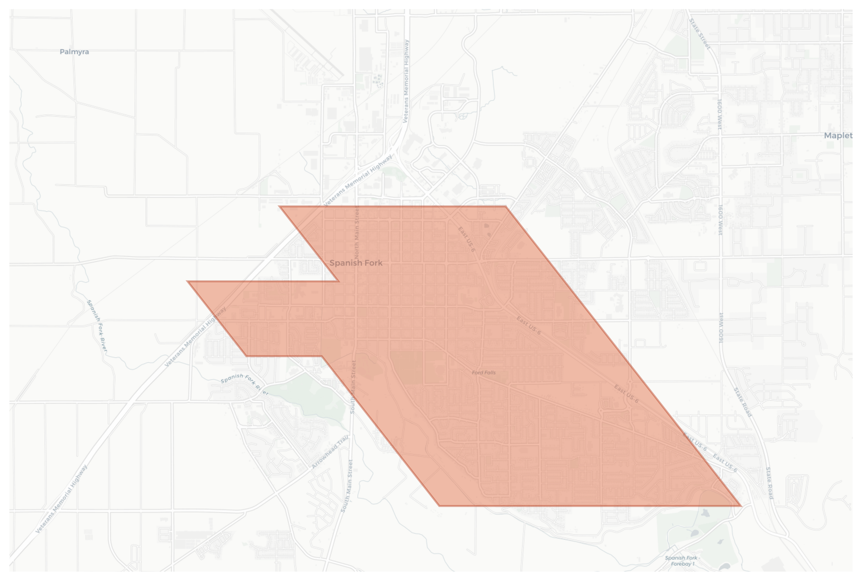 Spanish Fork geographic map