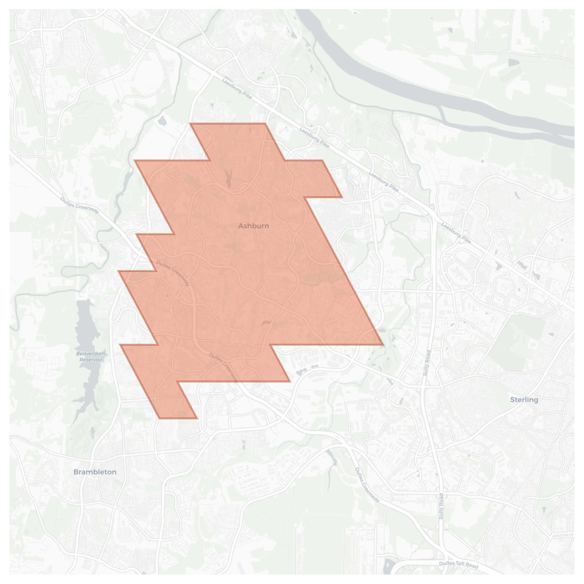 Ashburn geographic map